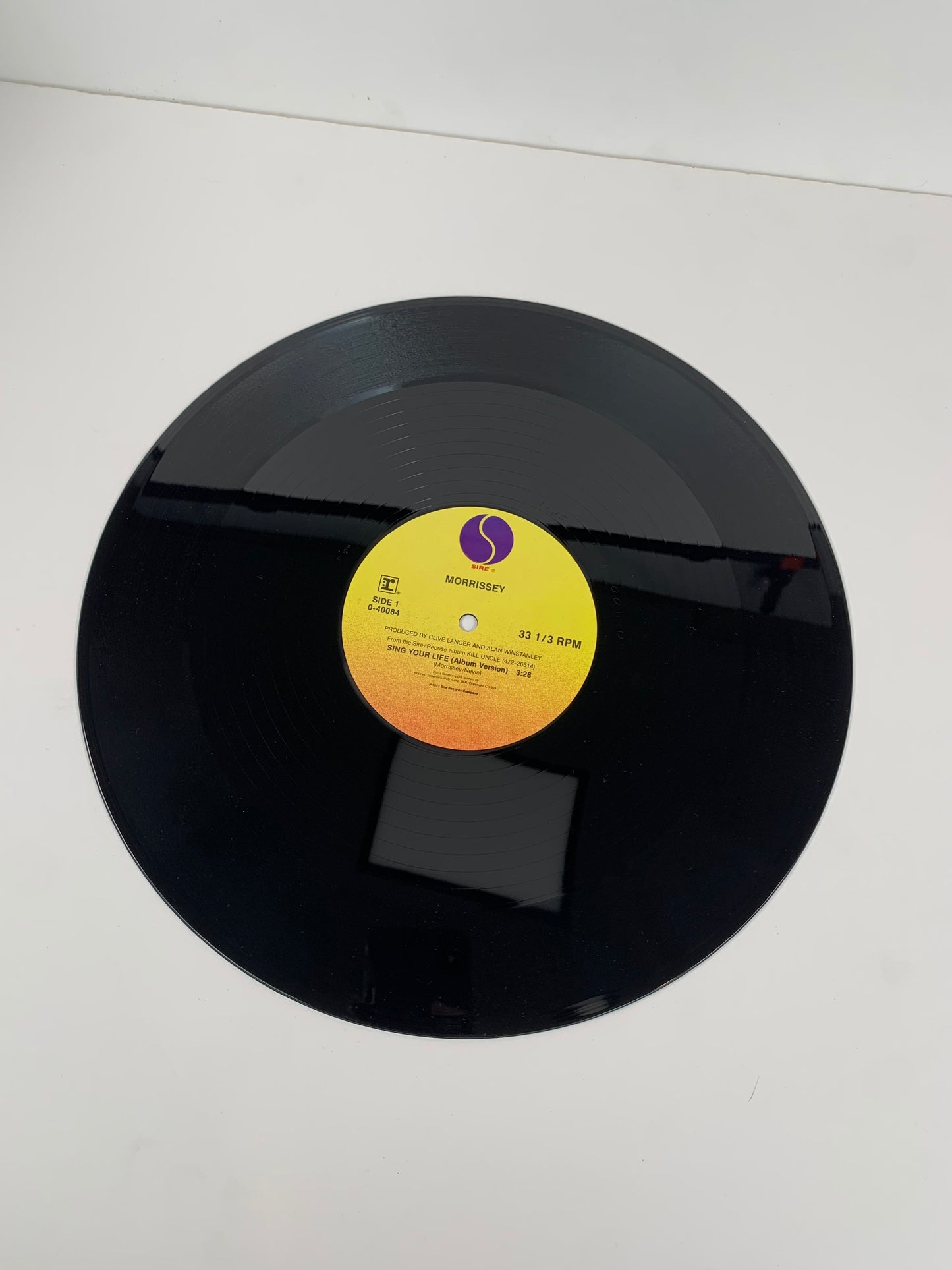 Vintage 12" Vinyl Record - Morrissey - Sing Your Life