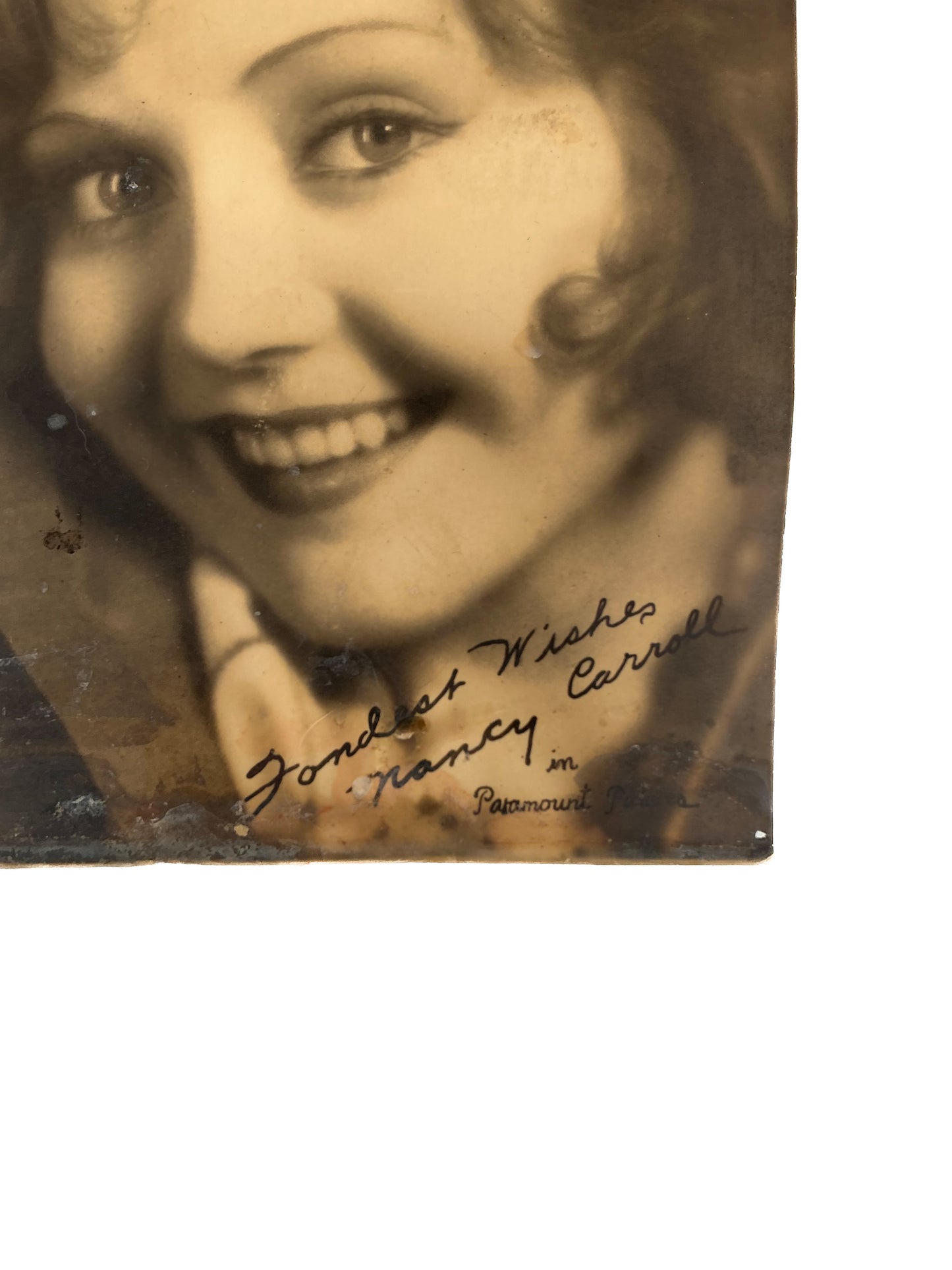 Antique Photograph - Autographed Photo of Nancy Carroll - Paramount Pictures - 6" x 4.5"