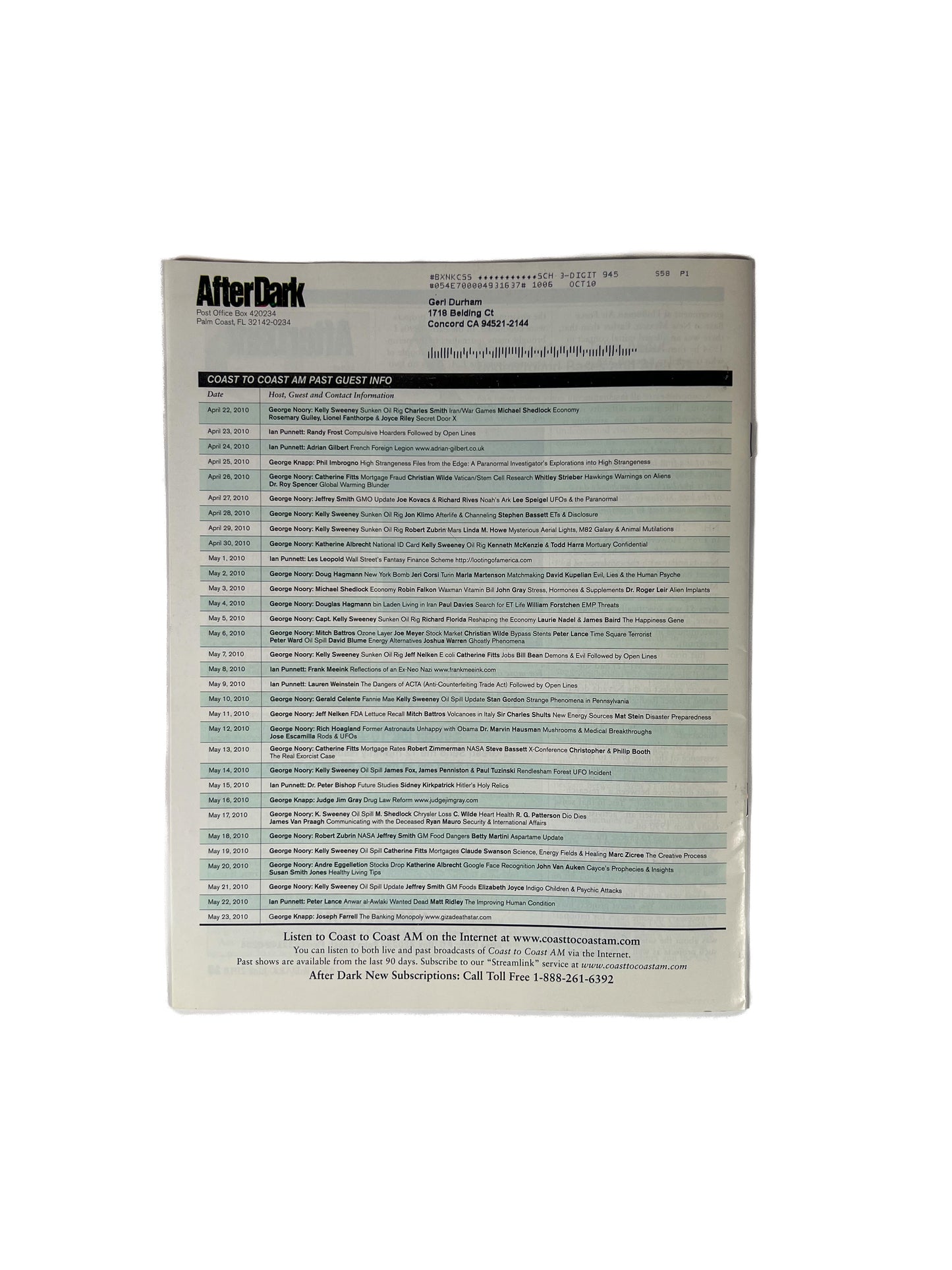 Ephemera - After Dark Coast to Coast AM Magazine - Hot New Technologies - June 2010