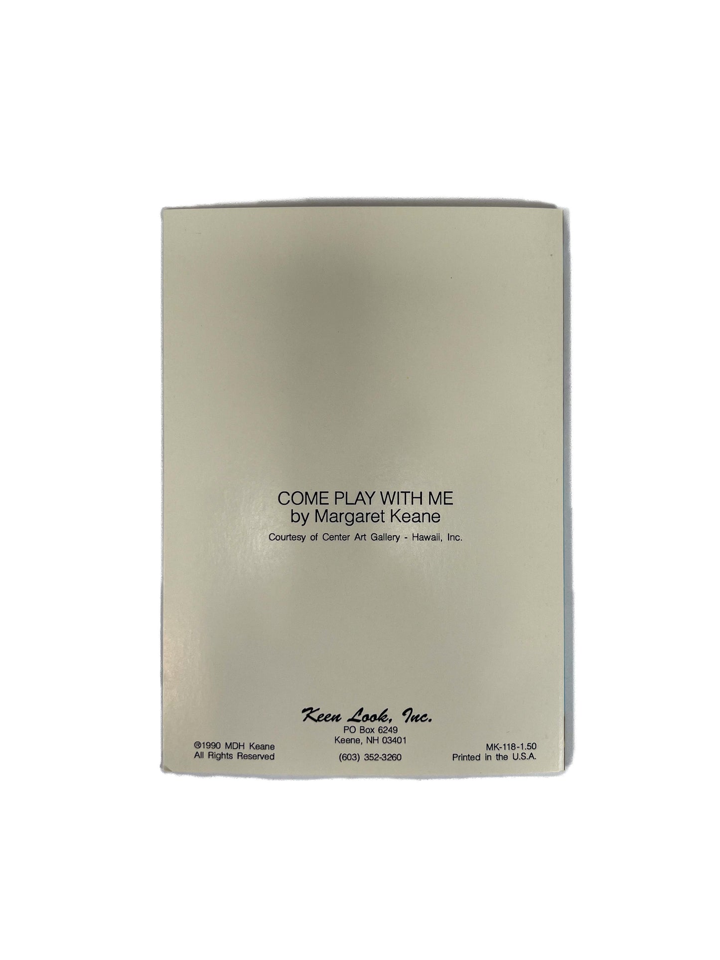 Vintage Ephemera - Greeting Card - Little Big Eyes - Come Play With Me - Margaret Keane - 1990