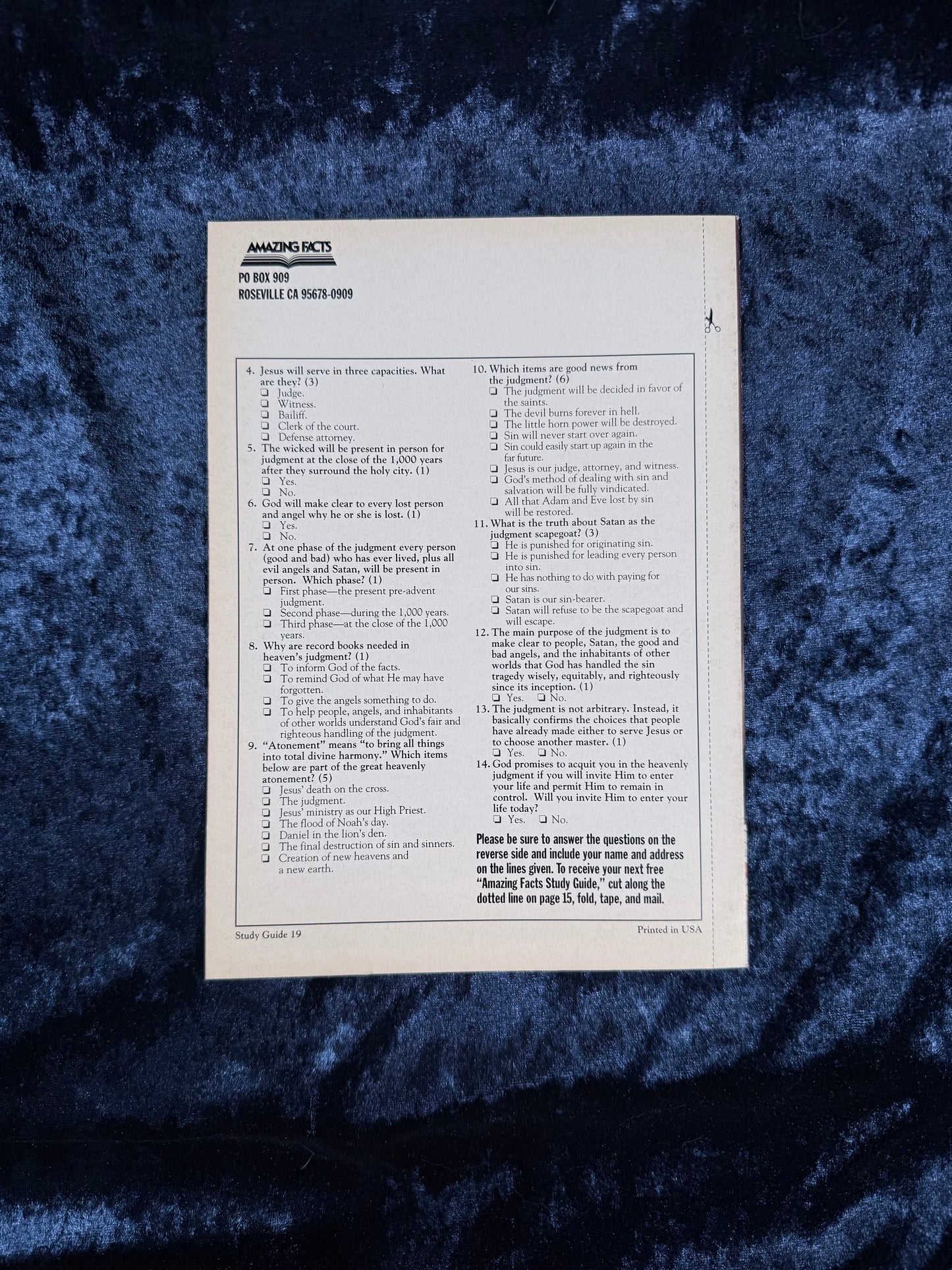Vintage Amazing Facts Study Guide Booklet - Facing the Judge - Early Edition