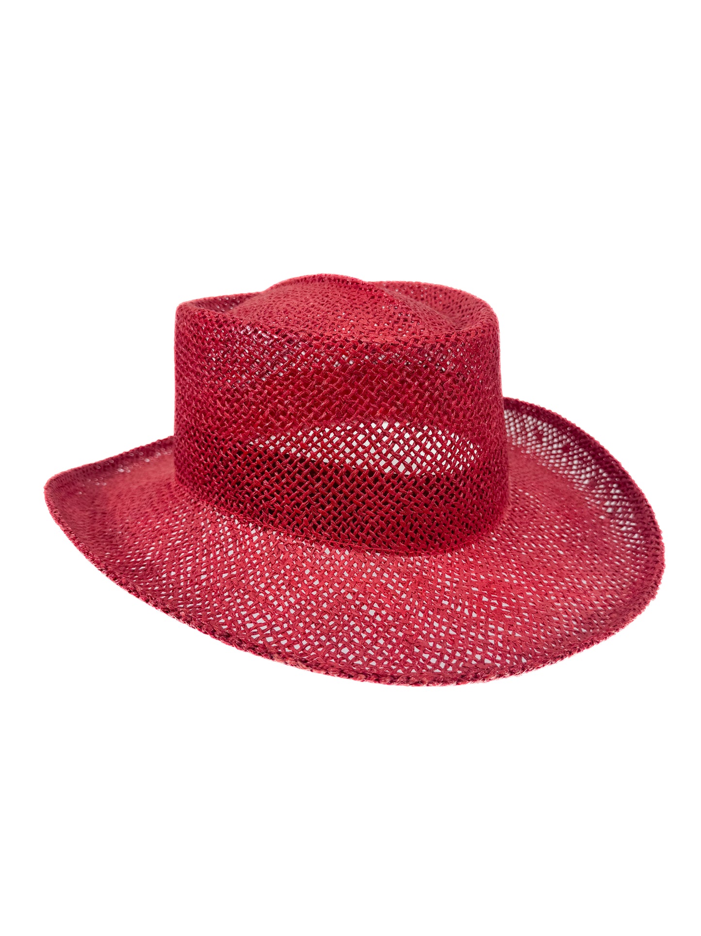 Vintage Hat - Red Straw Cowboy Hat