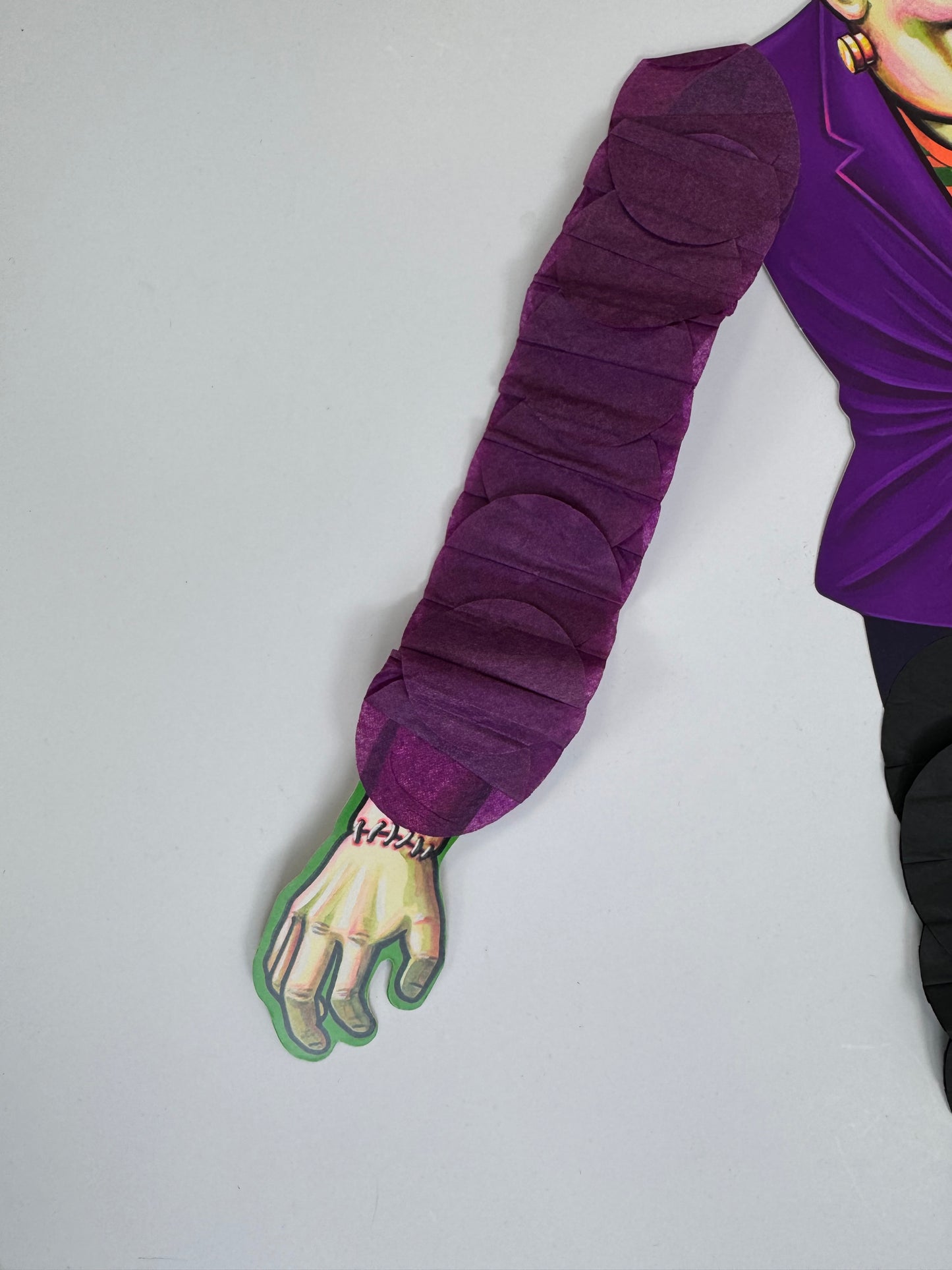 Vintage Halloween Decoration - Beistle 1990s Action Dancer Crepe Paper Die Cut - Frankenstein