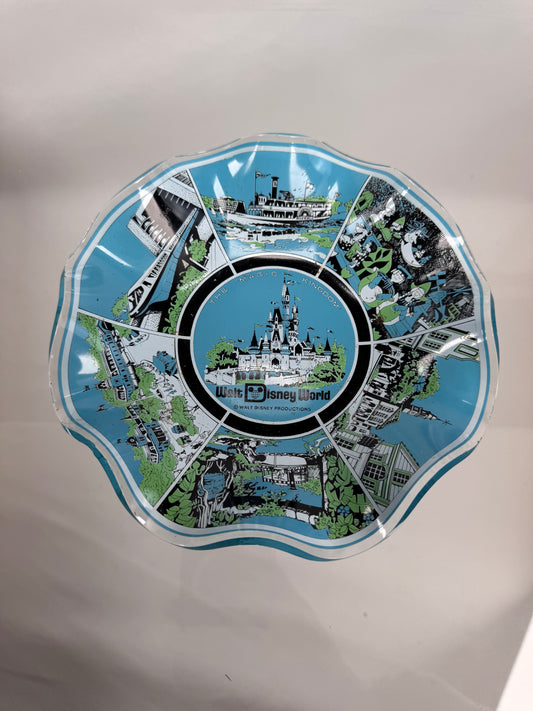 Vintage Souvenir - Walt Disney World Magic Kingdom - Wavy Glass Trinket Dish