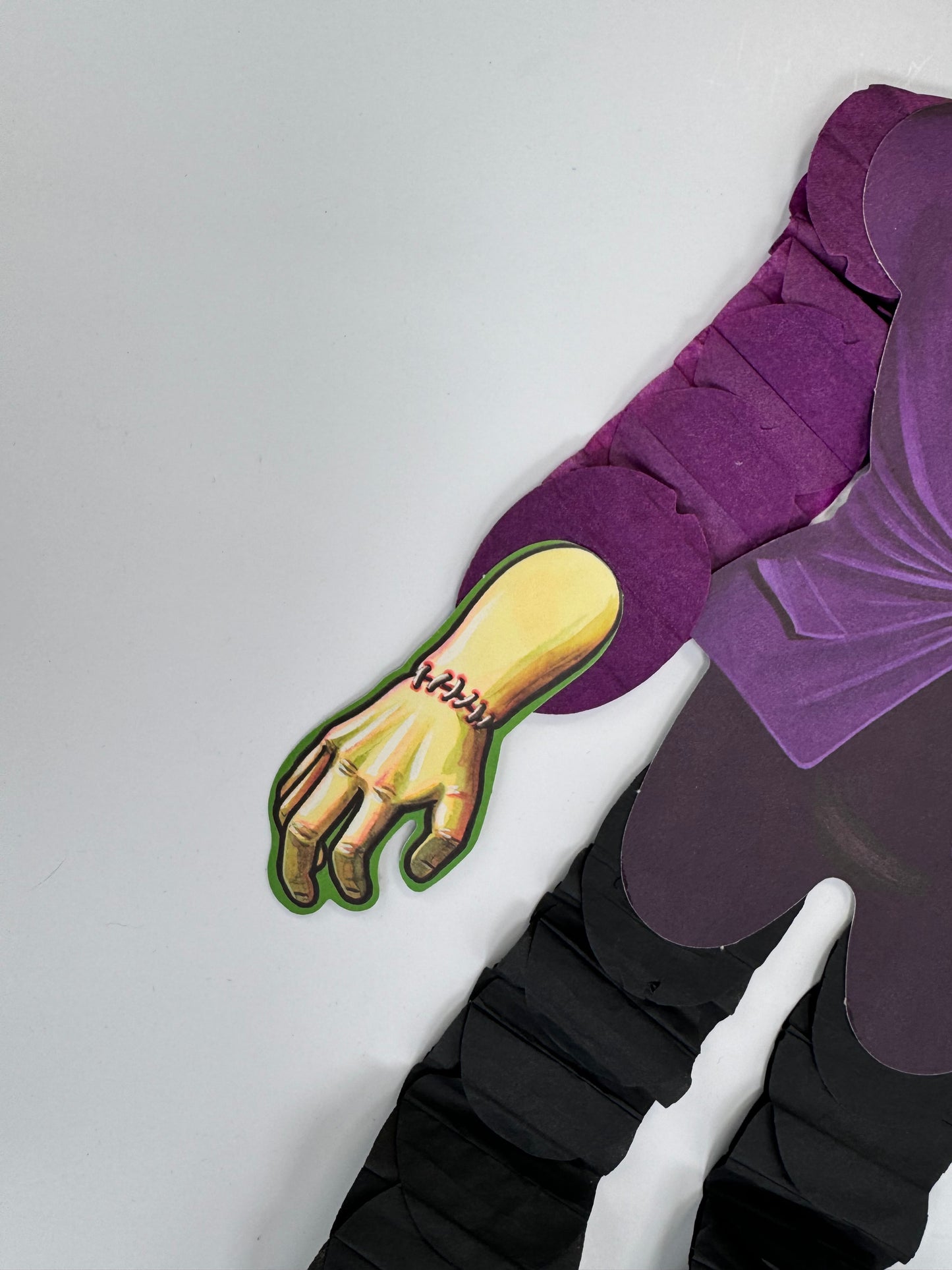 Vintage Halloween Decoration - Beistle 1990s Action Dancer Crepe Paper Die Cut - Frankenstein