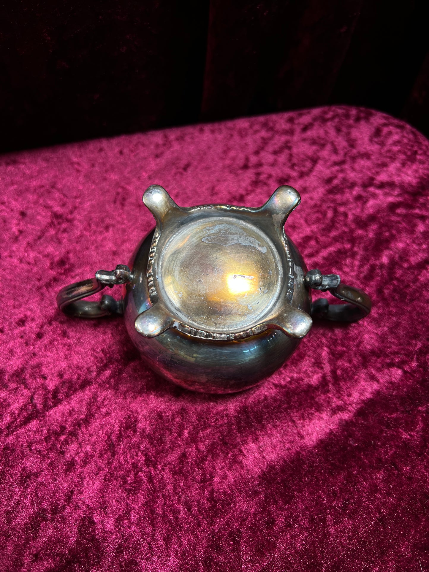 Vintage Silverplate Sugar Bowl - Footed Lidded Trophy Style