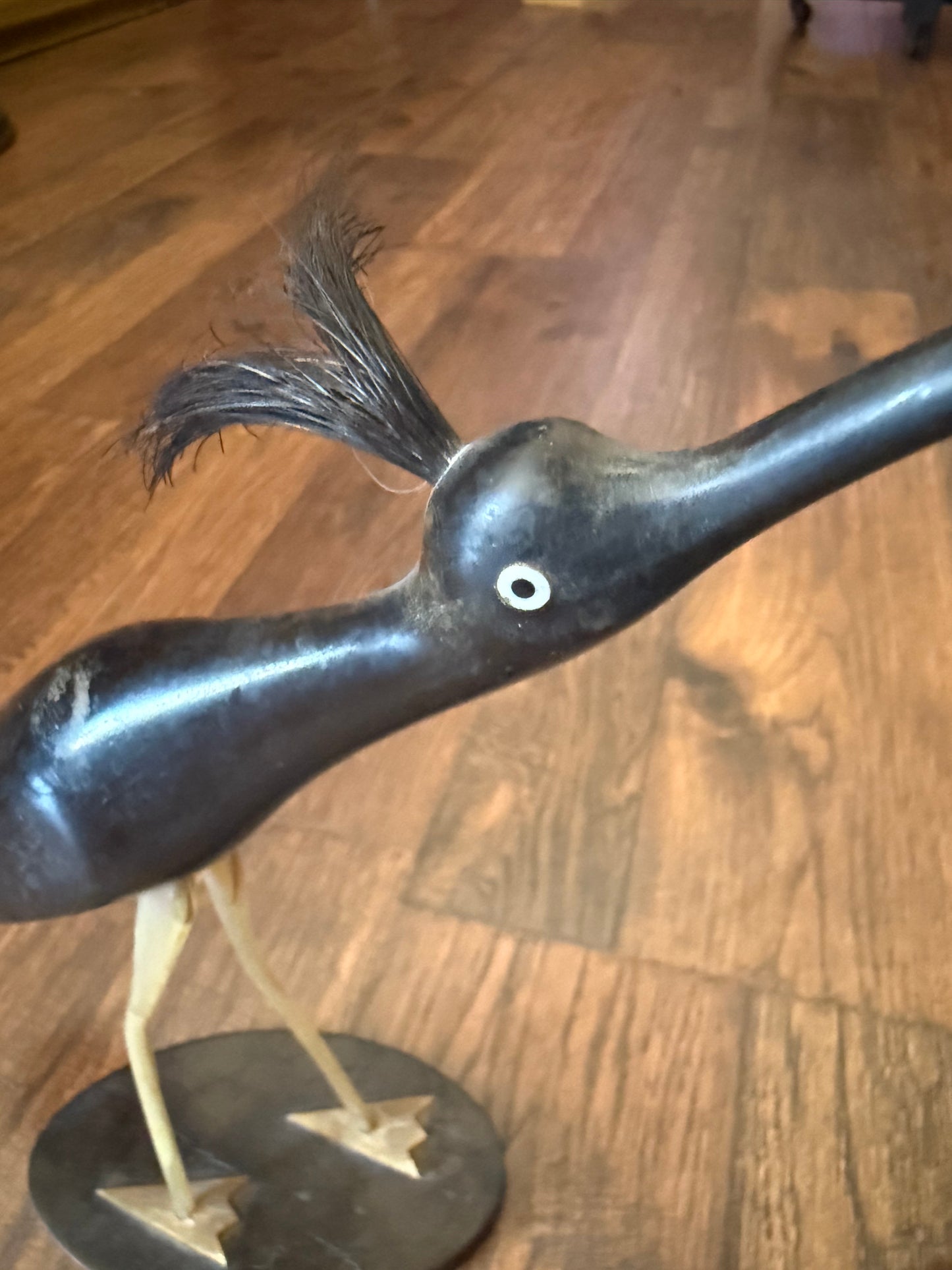 Vintage Decor - Mid Century Carved Horn Statue of Bird - 10”