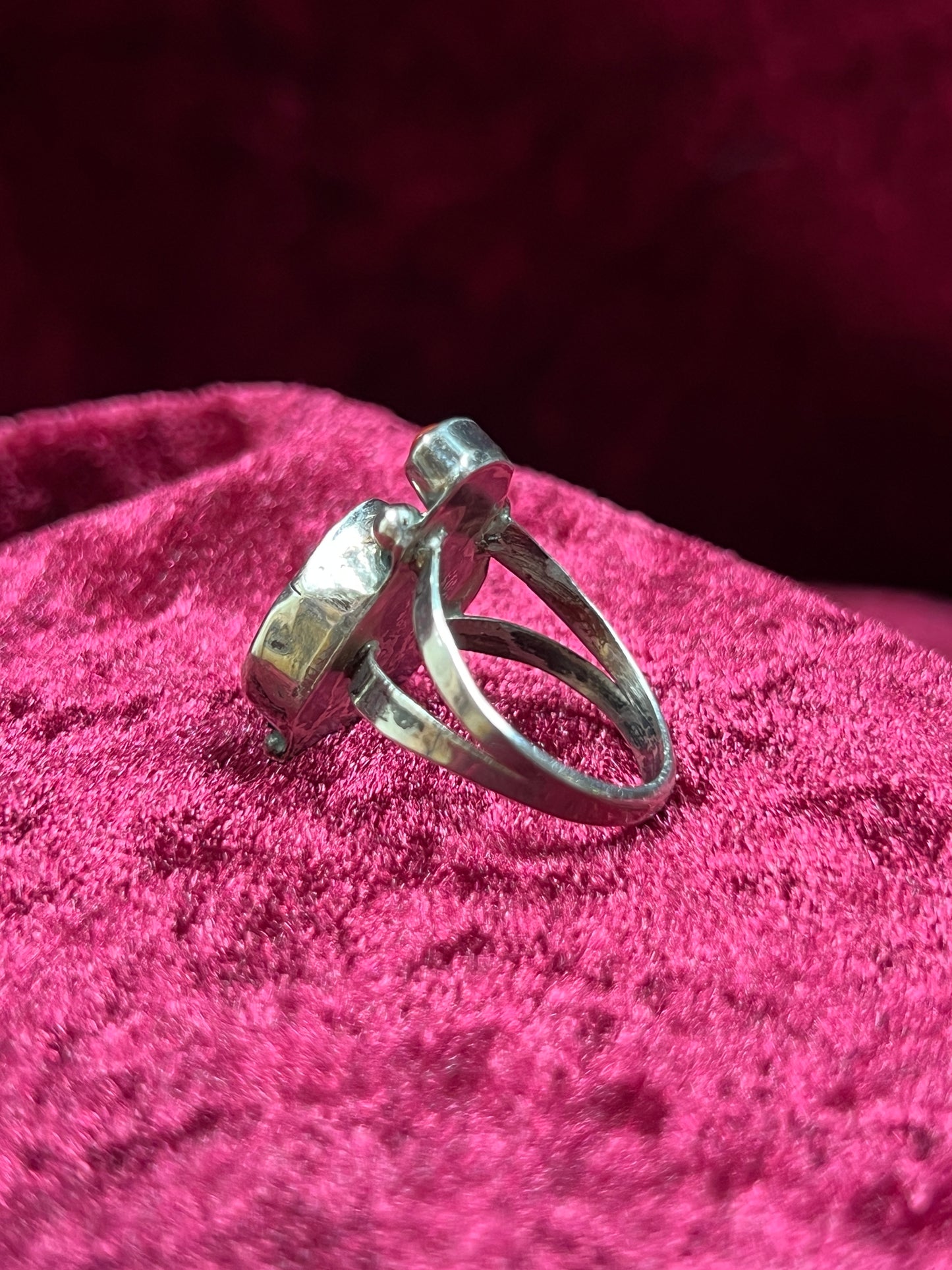 Vintage Jewelry - Ring - Sterling Silver - Turquoise and Coral - 7.25