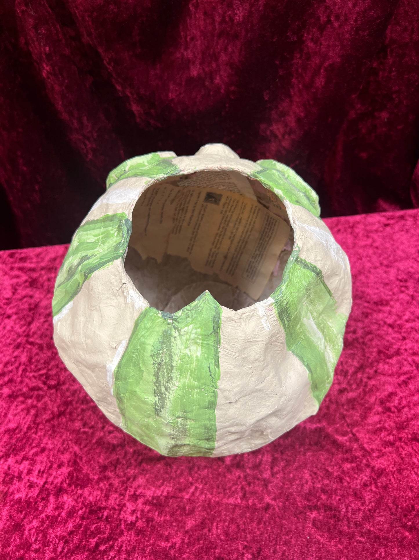 Vintage Inspired Handmade Paper Mache Lantern - Smiling Gourd - Large