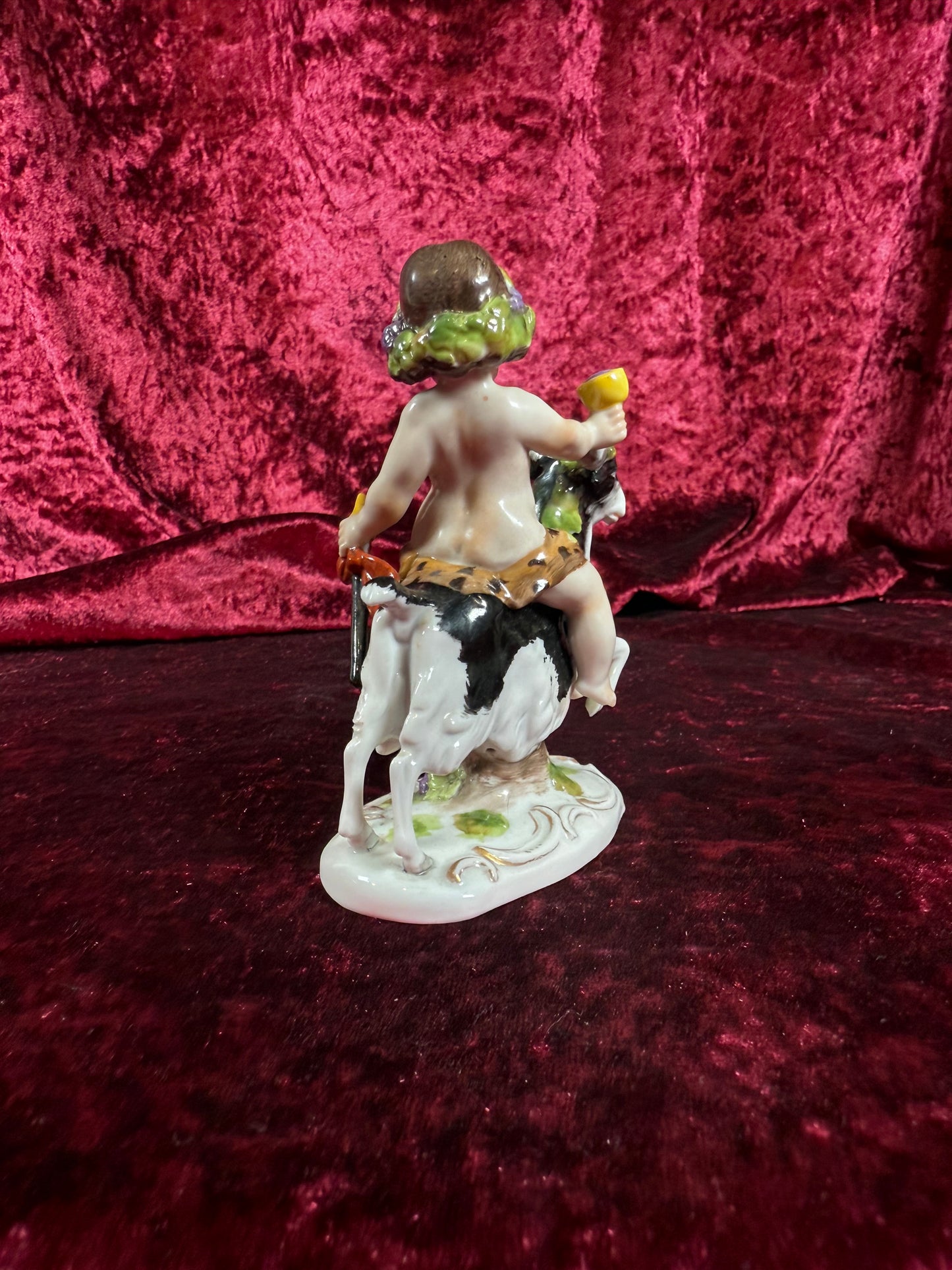 Vintage Porcelain Figure - Felix Zeh - Bacchus on Goat