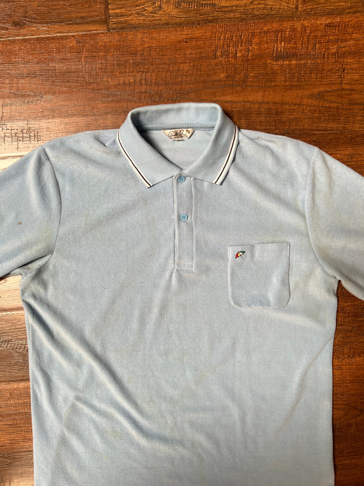 Vintage Clothing - Long Sleeve Polo - Baby Blue - Arnold Palmer - Medium