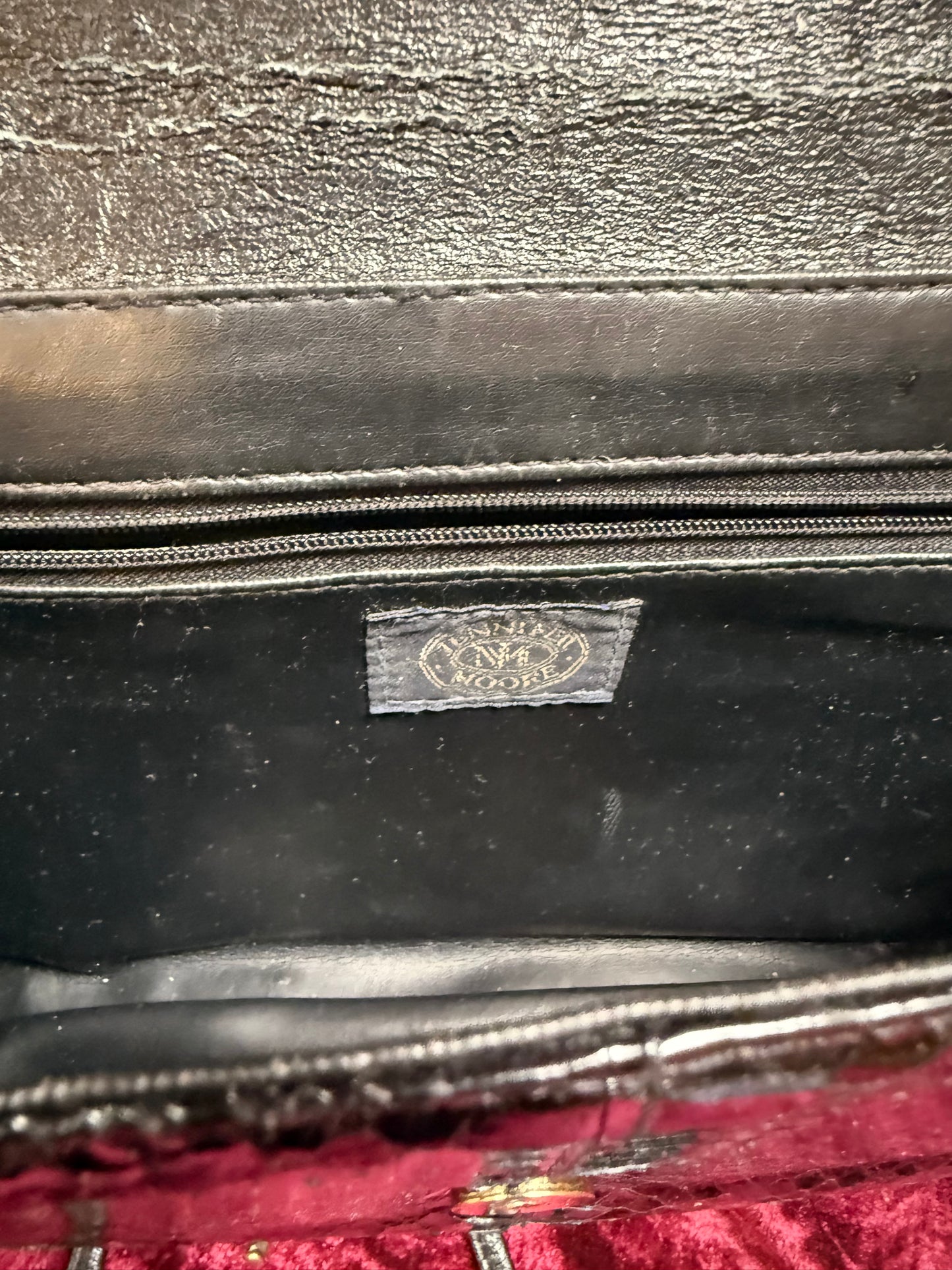 Vintage Accessories - Crossbody Evening Purse - Genuine Black Snakeskin - Jennifer Moore