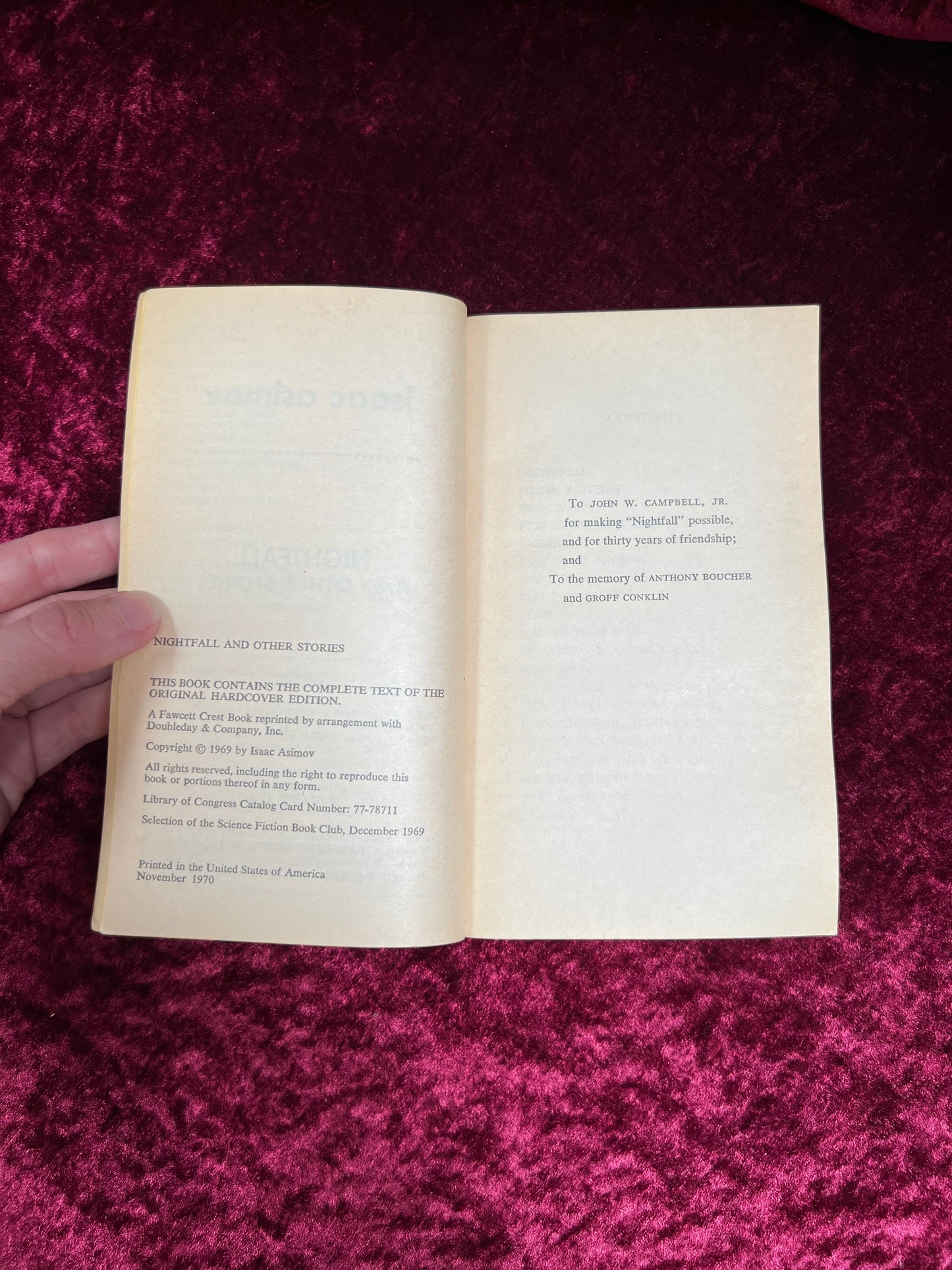 Vintage Paperback Book - Nightfall and Other Stories - Isaac Asimov - 1969