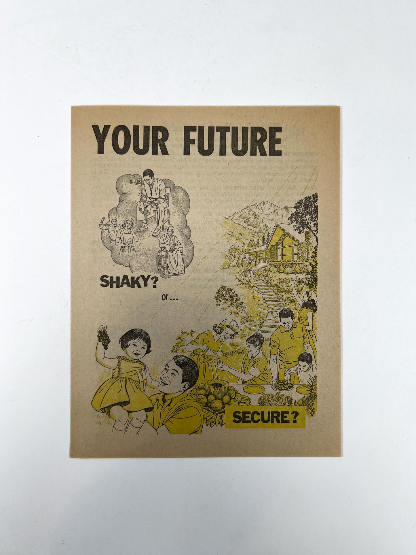 Vintage Ephemera - Religious Pamphlet - Your Future: Shaky or Secure?
