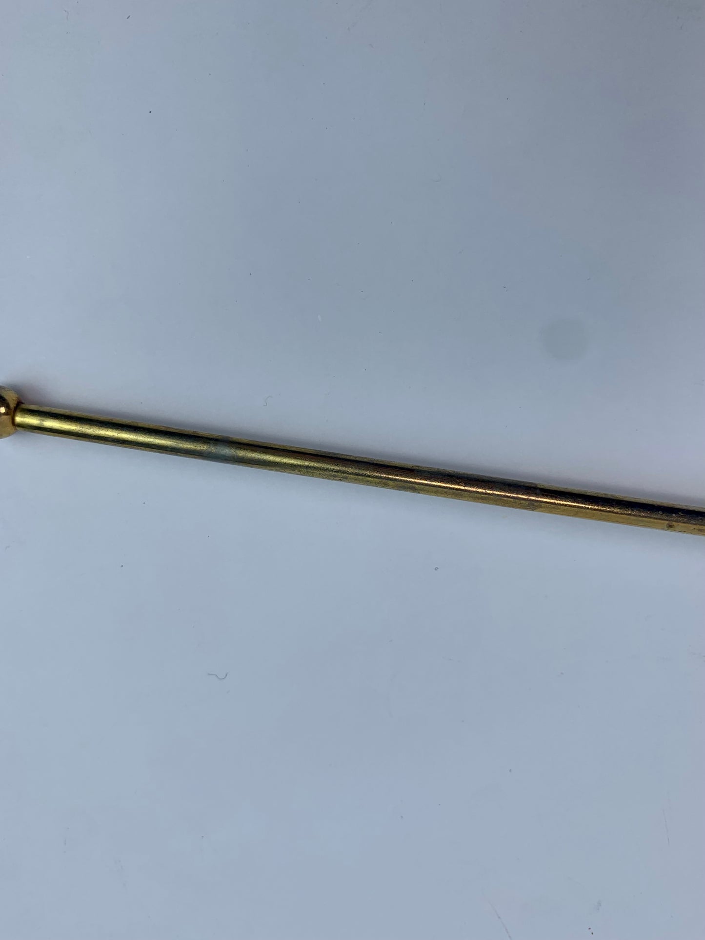 Vintage Barware - Gold Tone Swizzle Stick - Teak Wood Handle