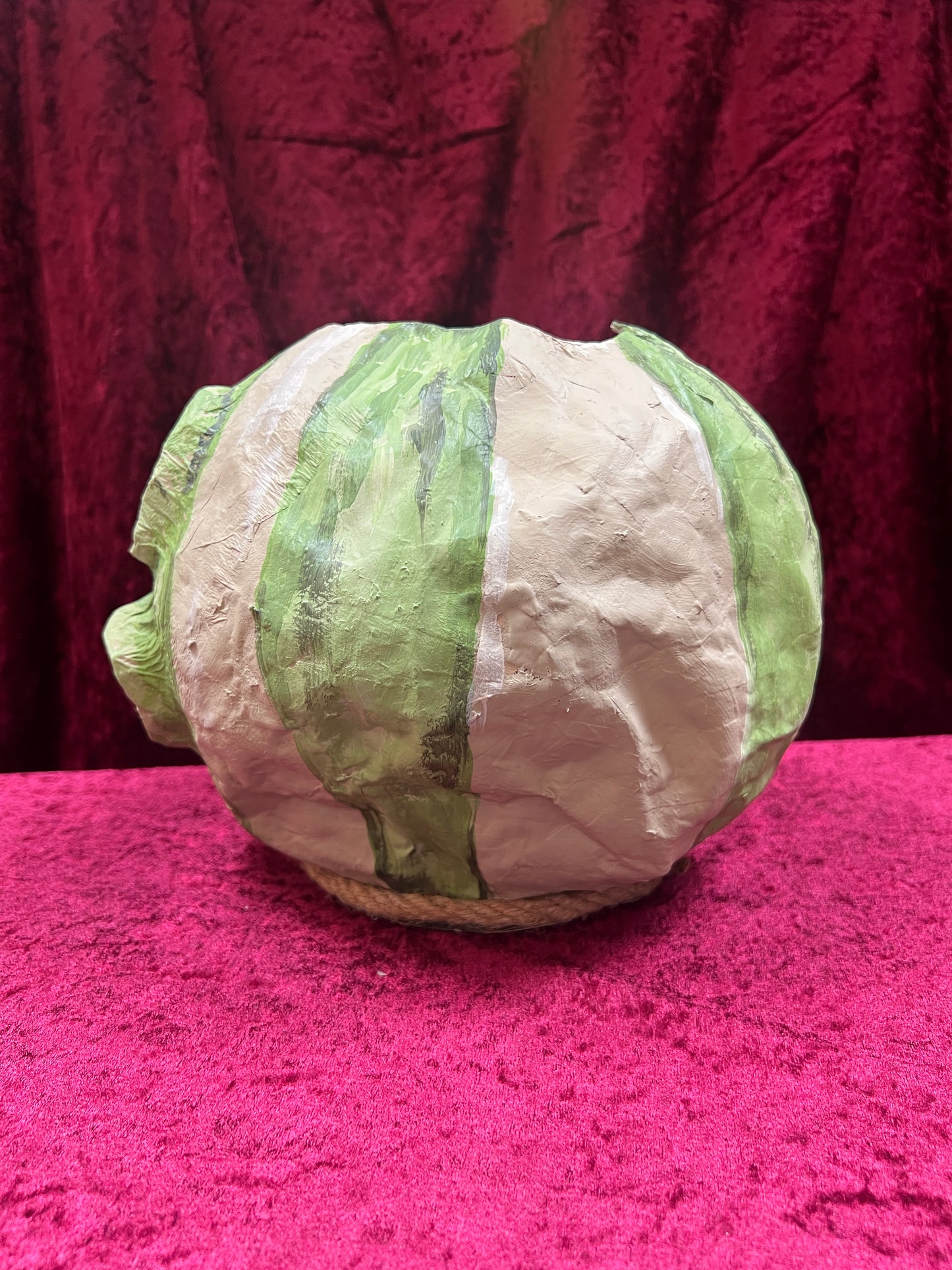 Vintage Inspired Handmade Paper Mache Lantern - Smiling Gourd - Large