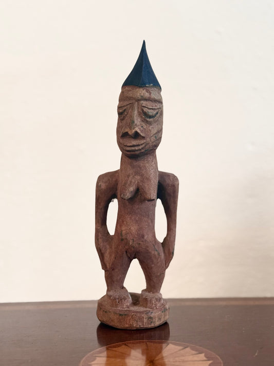 Vintage Art - Nigerian Fertility Ibeji Statue - 10” Carved Wood - Africa
