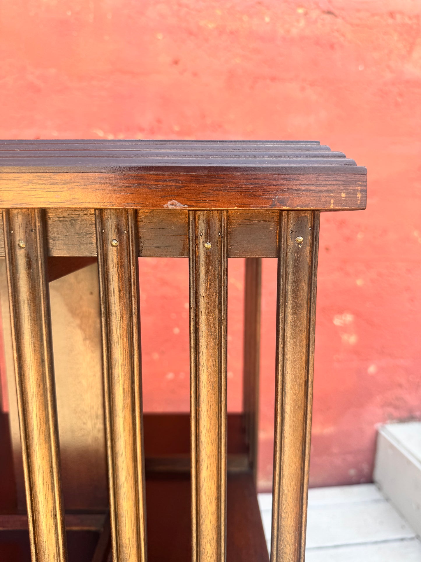 Antique Edwardian Whirling Barrister Bookcase with Inlay