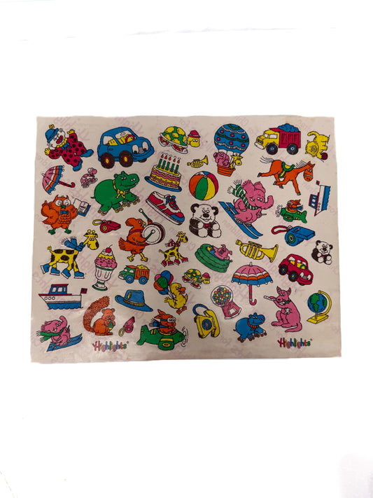Vintage Sticker Sheet - 1980s Highlights Magazine For Kids - Unused