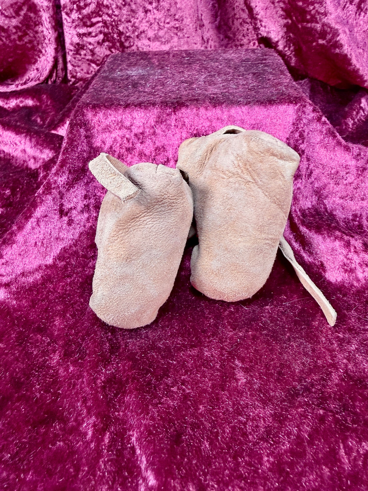 Vintage Leather Moccasins – Beaded Infant Shoes Native American Style
