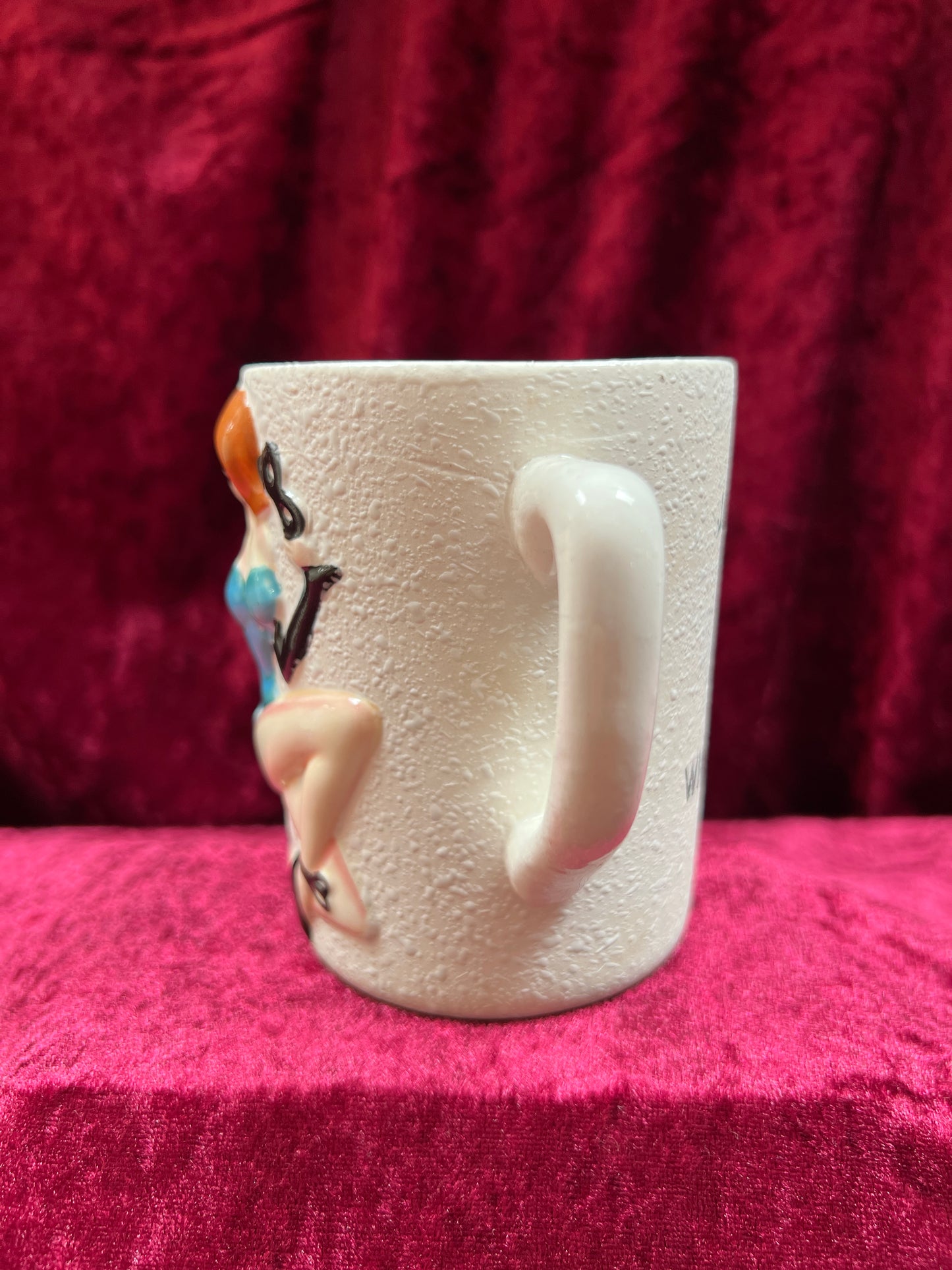Vintage Kitchen - Coffee Mug - Jamboree Jane Winter Girl Masked Pin Up - The Four Seasons
