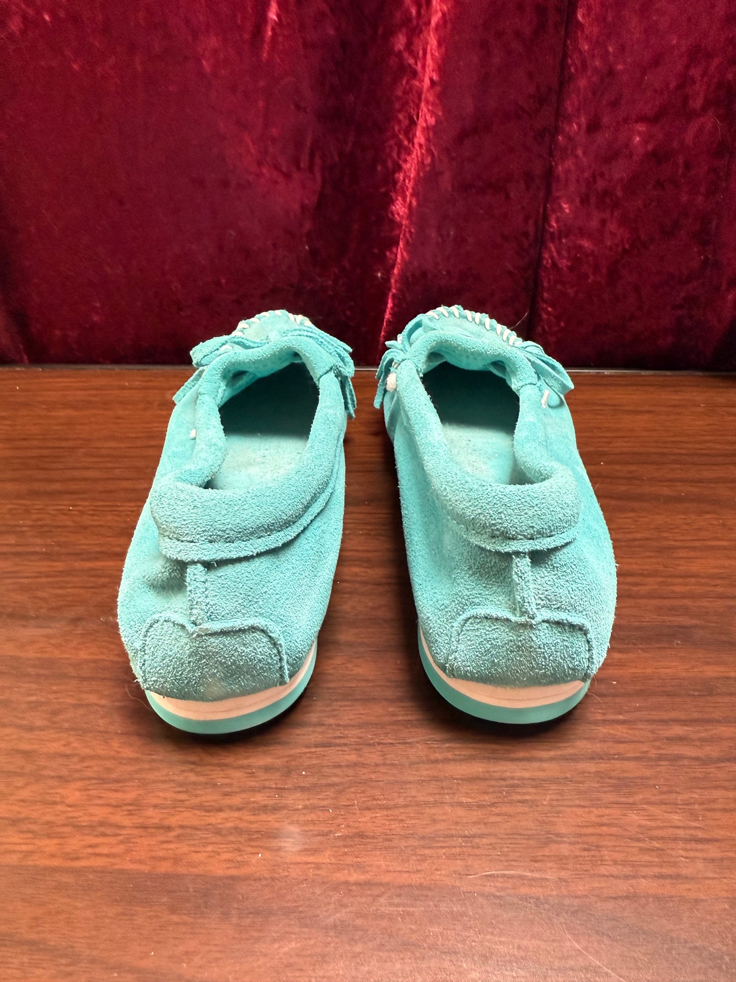 Shoes - Minnetonka Moccasins - Turquoise Suede Leather - 9
