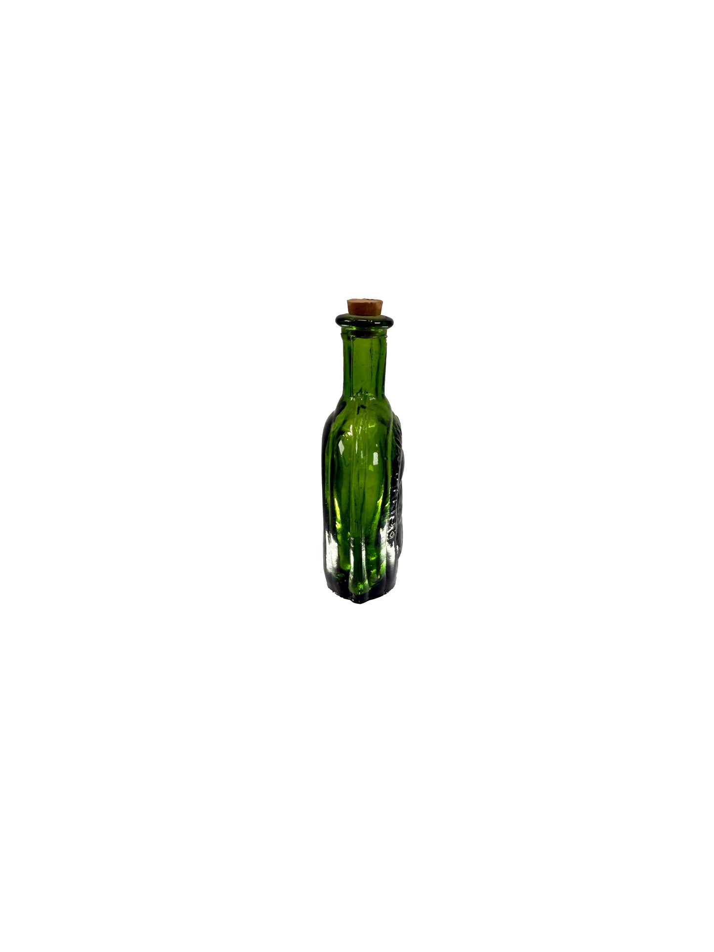 Vintage Miniature Glass Bottle - Benjamin Franklin - Green Wheaton Bitters Glass