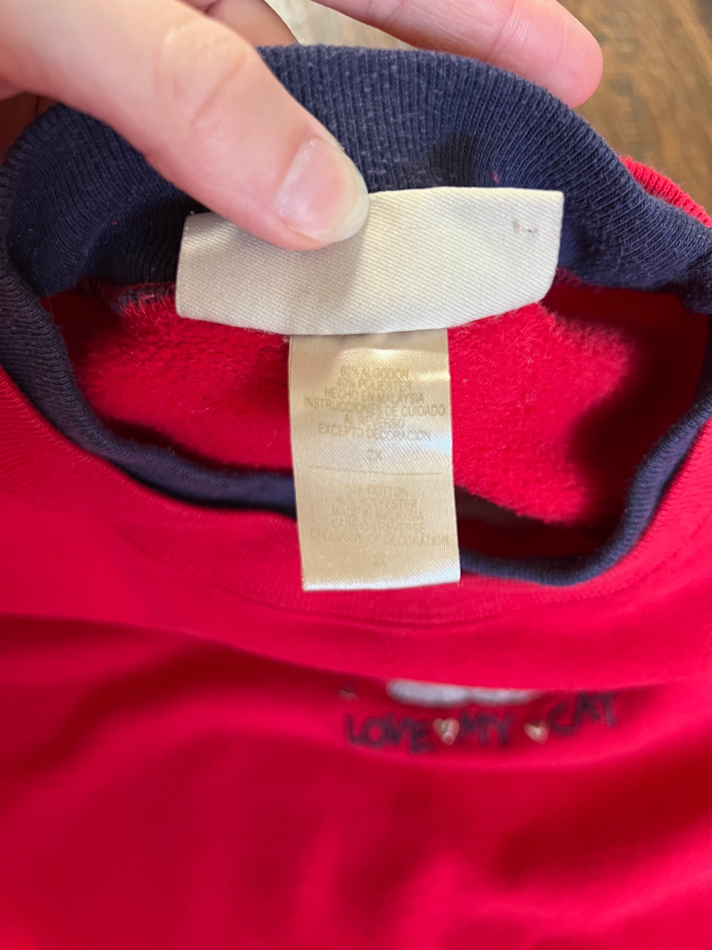 Vintage Clothing - Crewneck Sweatshirt - Love My Cat - X-Large - MC Sportswear