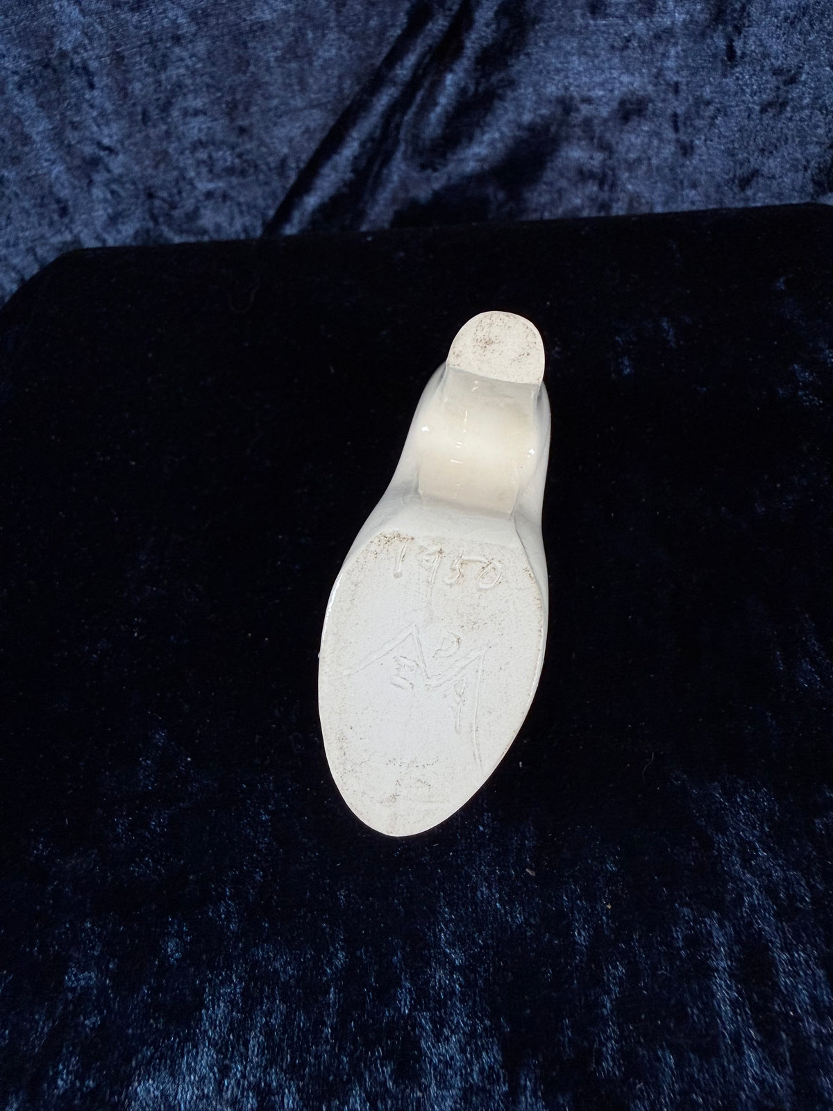 Vintage Ceramic Shoe - Pink Flower Accent and 1950 Mark