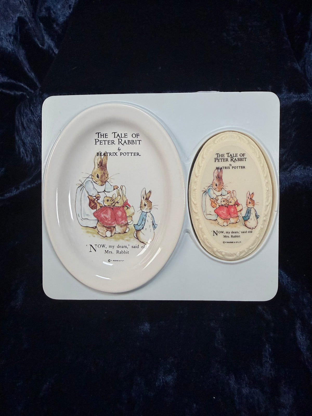 Vintage Ceramic Peter Rabbit Soap Dish Set - The Tale of Peter Rabbit Boxed Collectible - Beatrix Potter