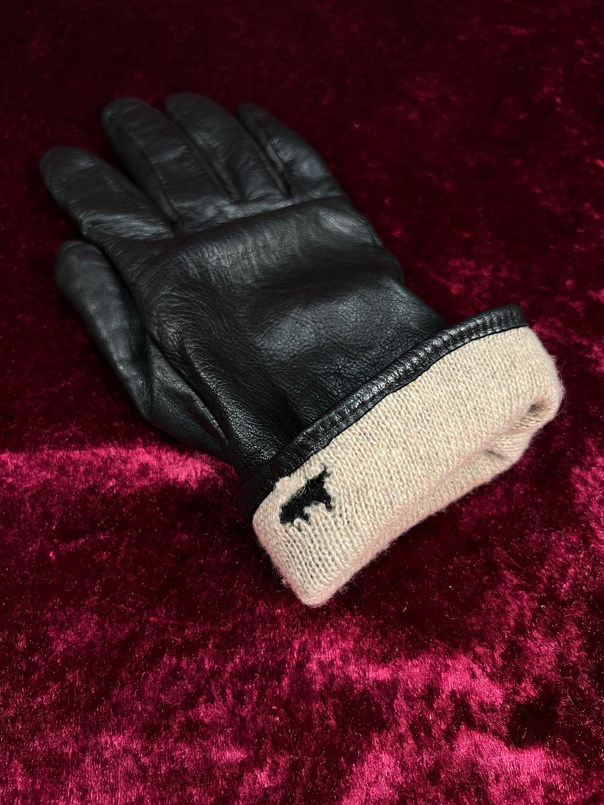 Vintage Genuine Leather Gloves - Cashmere Lined Pair - Large
