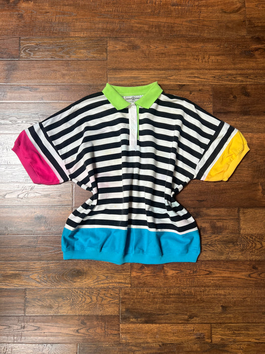 Vintage Clothing - Polo Shirt - 90’s Horizontal Stripes - 2X-Large - Goola Gong