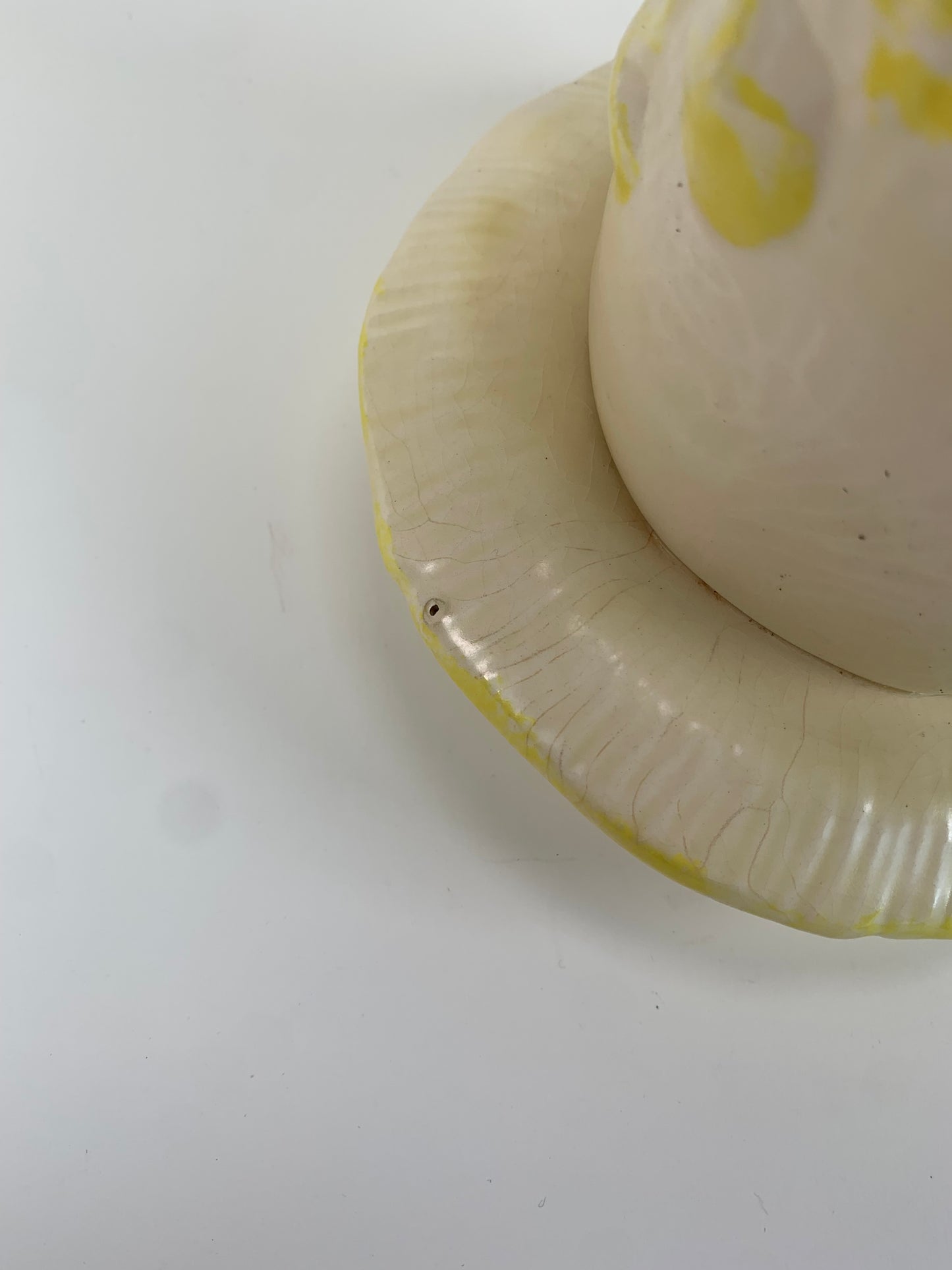 Vintage Planter - Arnel's Style Yellow and White 3D Mushrooms