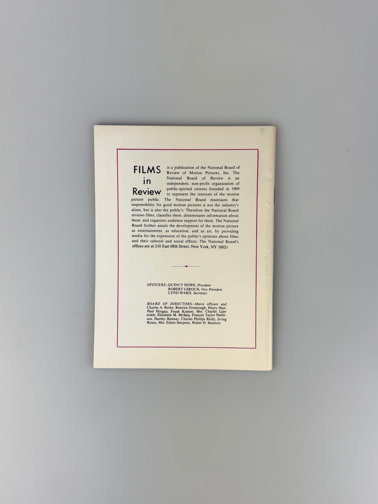 Films In Review Magazine - June/July 1973 - Legendary Ladies, Wallace Beery, Theater Of Blood