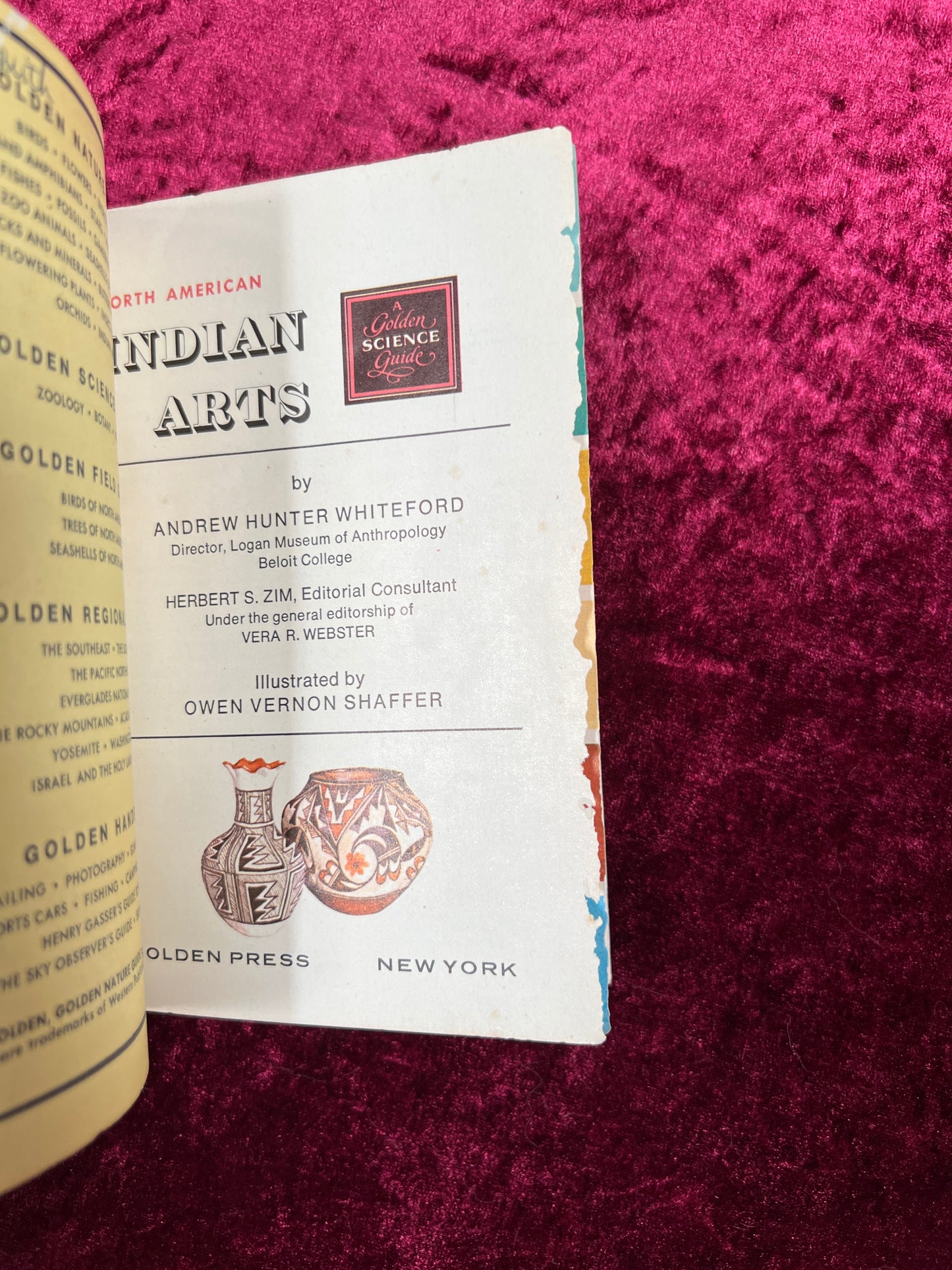 Vintage Paperback - North American Indian Arts - Whiteford / Golden Press - 1970