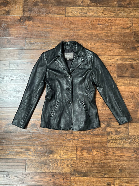 Vintage Clothing - Genuine Leather Jacket - Black - Black Lining - Small - Wilsons Leather