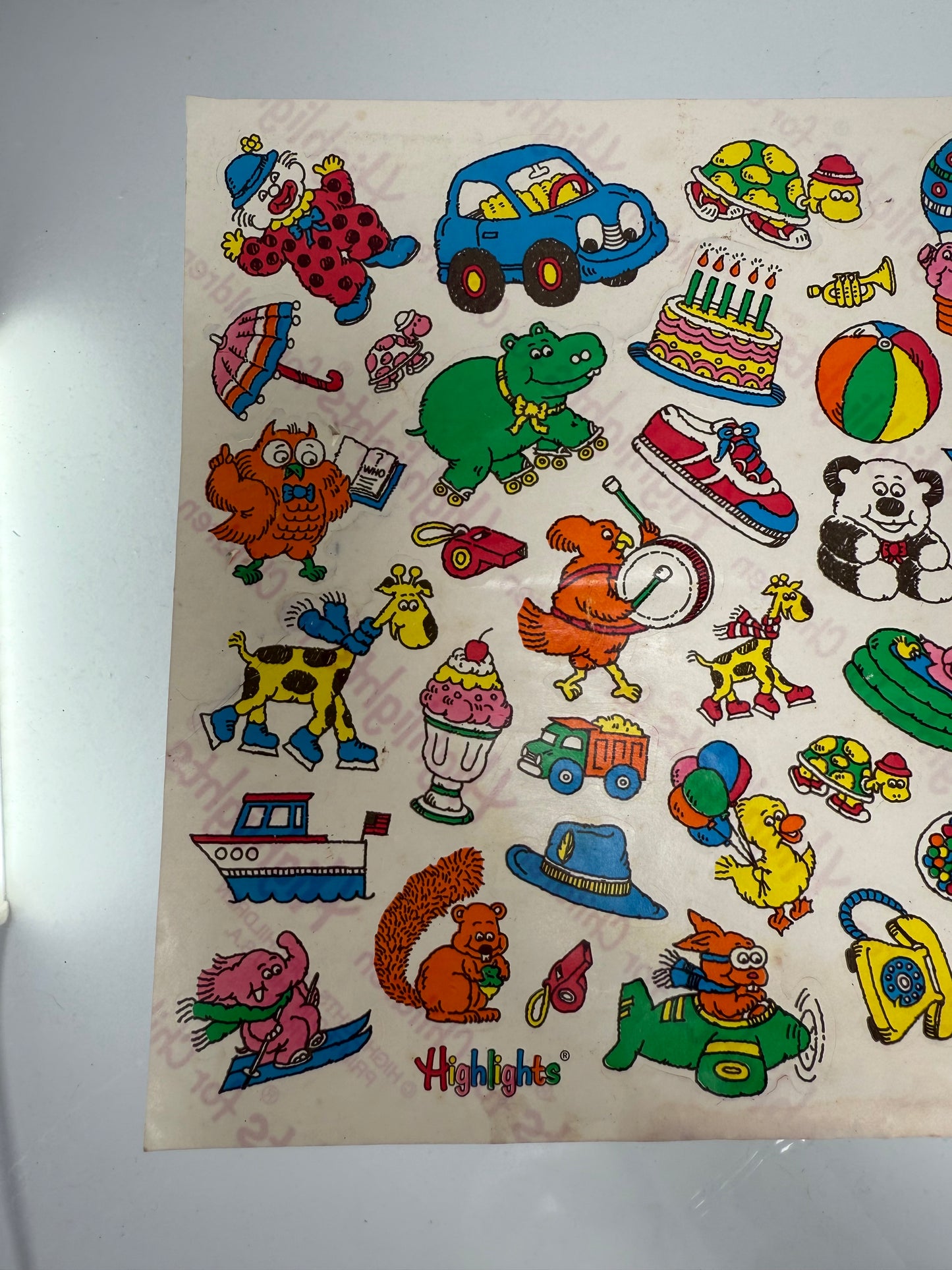 Vintage Sticker Sheet - 1980s Highlights Magazine For Kids - Unused
