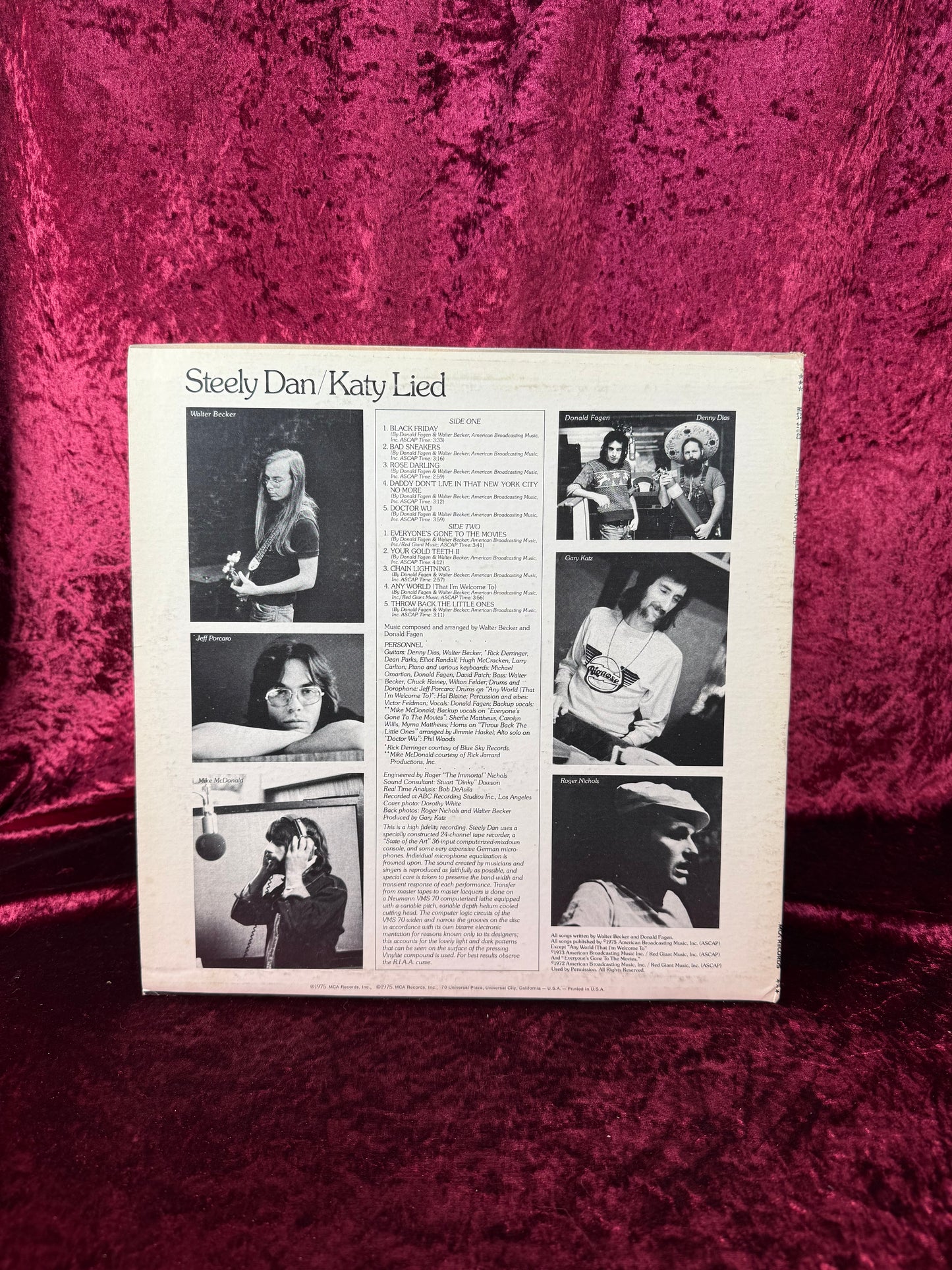 Vintage 12" Vinyl Record - Steely Dan - Katy Lied - MCA Records - 1975