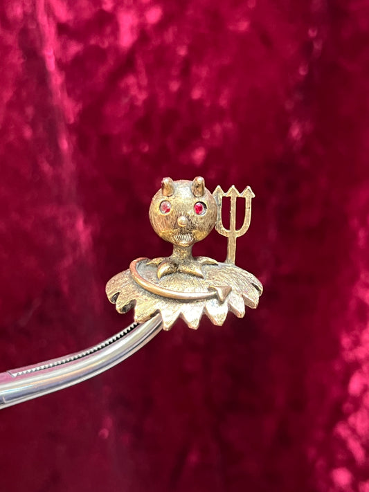 Devil on my shoulder vintage brooch