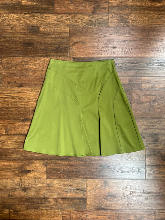 Vintage Clothing - Patterned A-Line Skirt - Green - Medium - George D