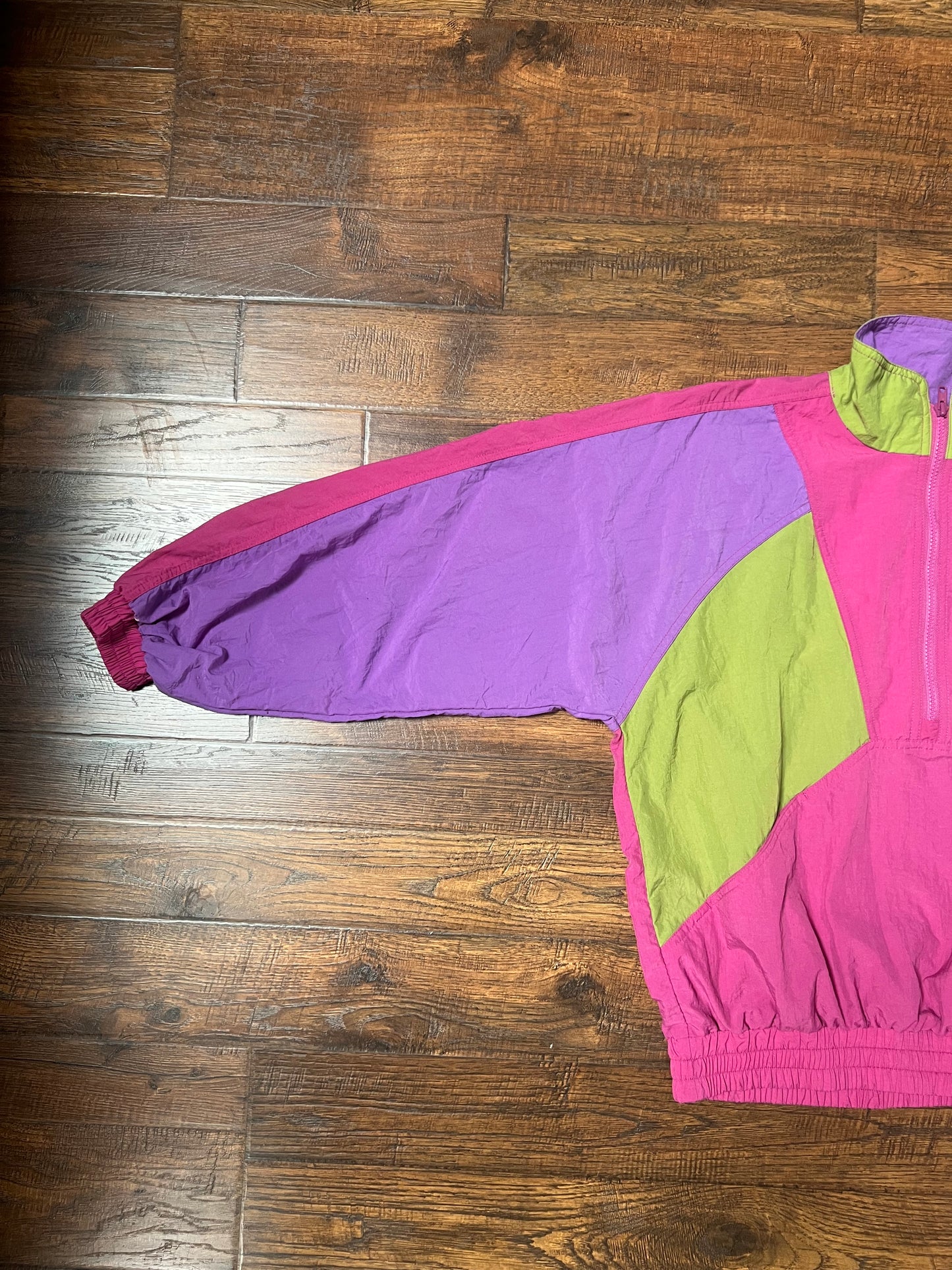 Vintage Clothing - Lightweight Windbreaker Jacket - Half Zip - Color Blocks - Small - Cheetah