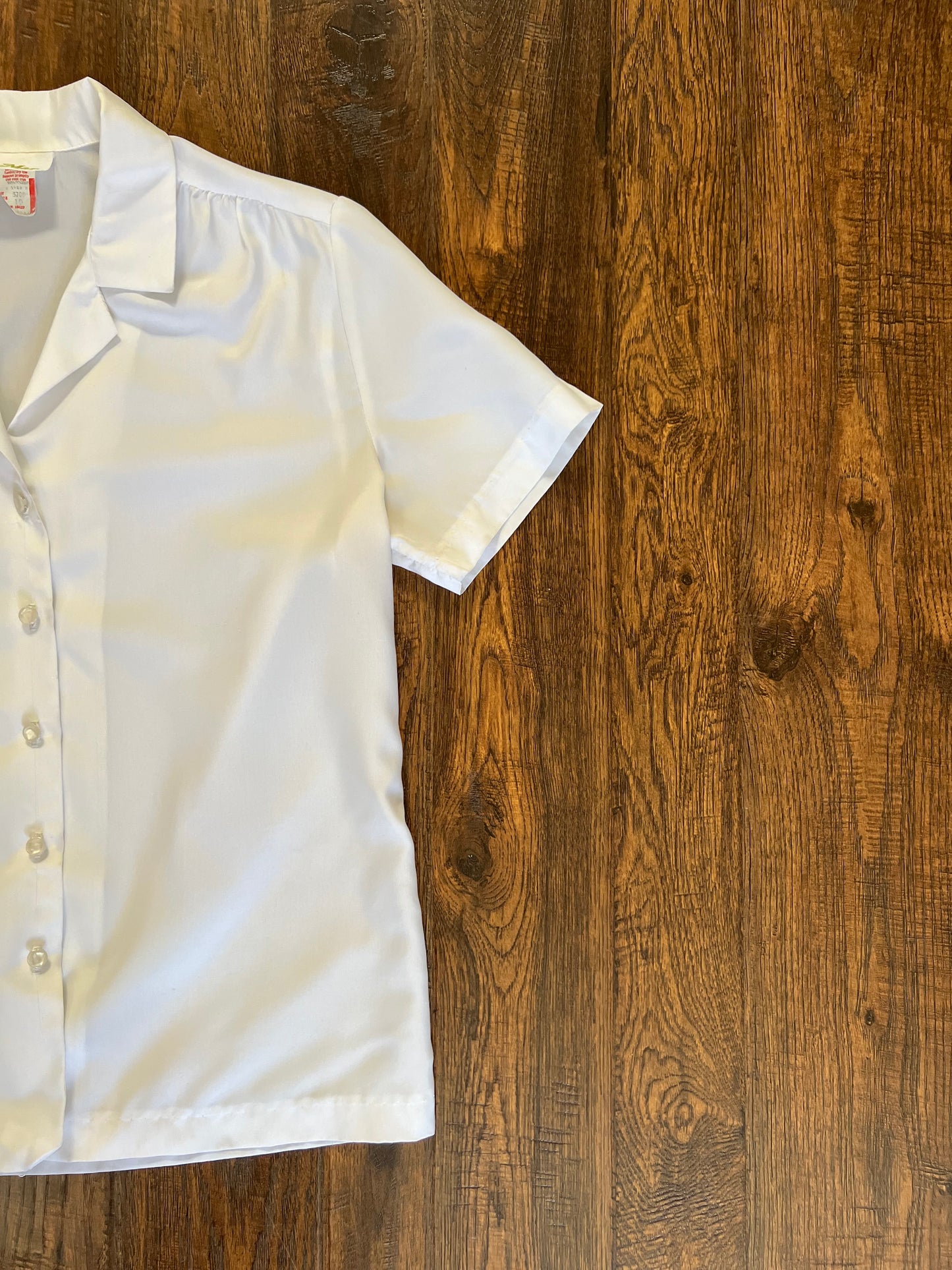 Vintage Clothing - Short Sleeve Blouse - White - Medium - Lee Mar