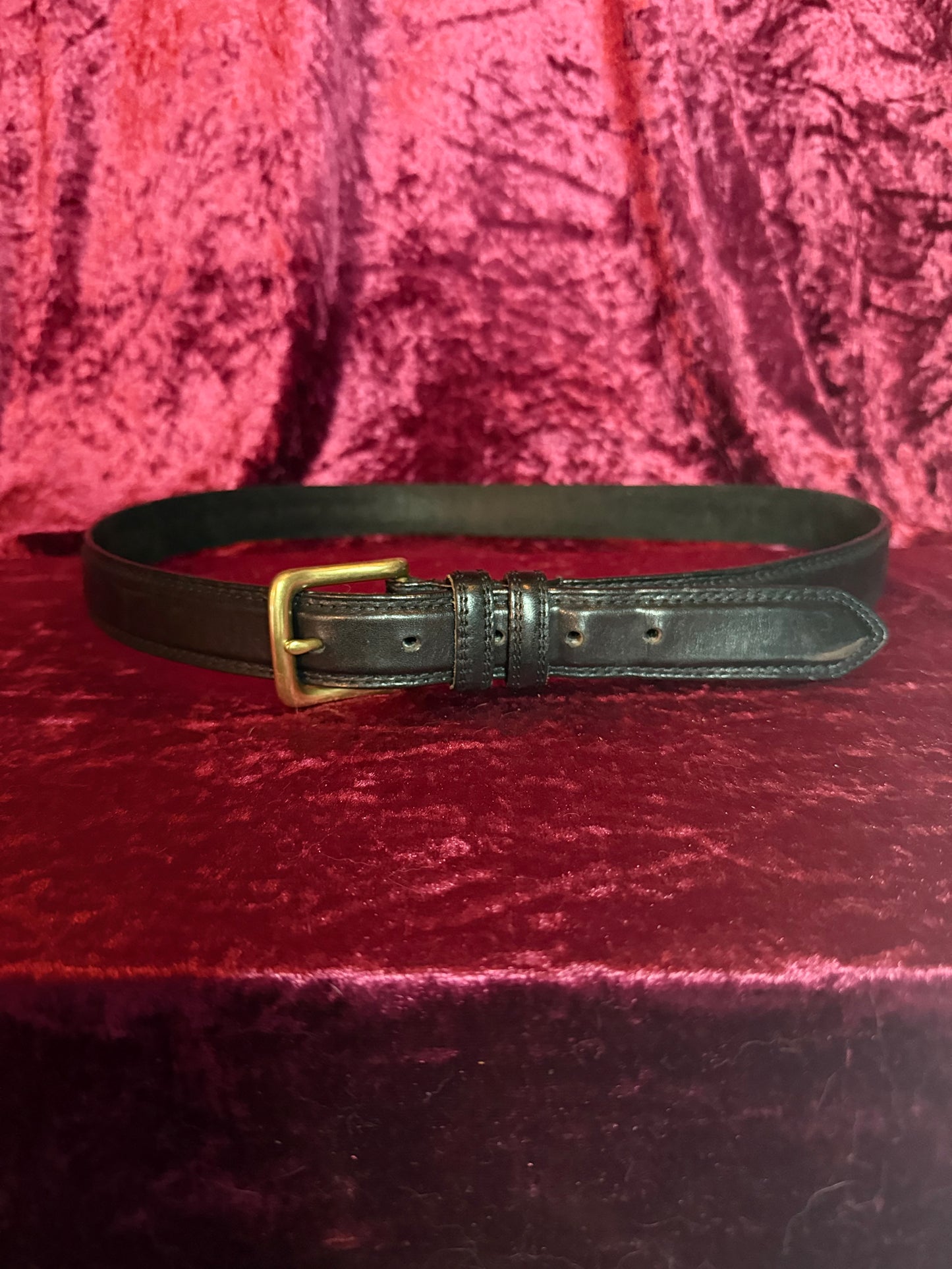 Vintage Accessories - Classic Leather Belt - Black - M