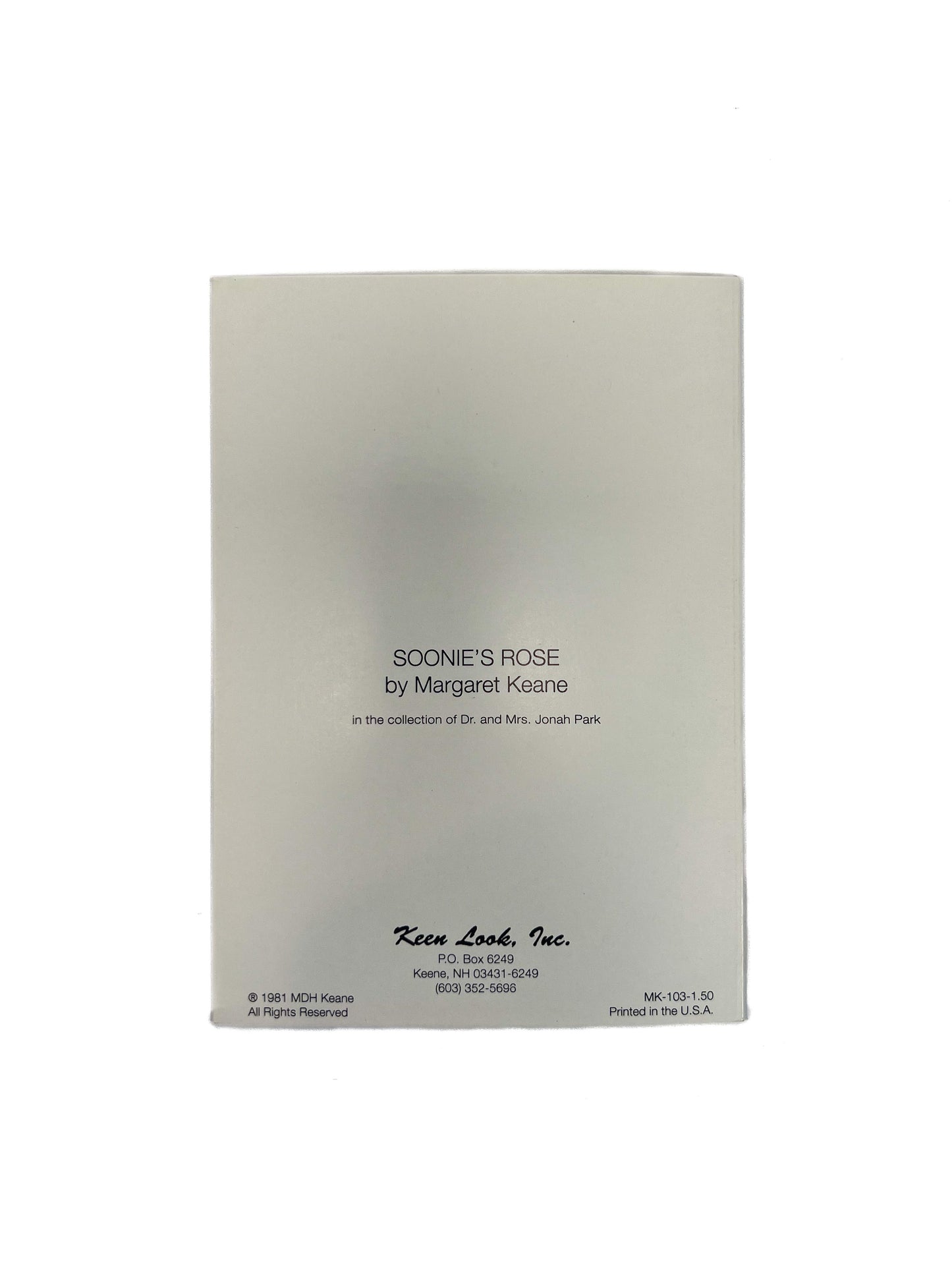 Vintage Ephemera - Greeting Card - Little Big Eyes - Soonie's Rose - Margaret Keane - 1981