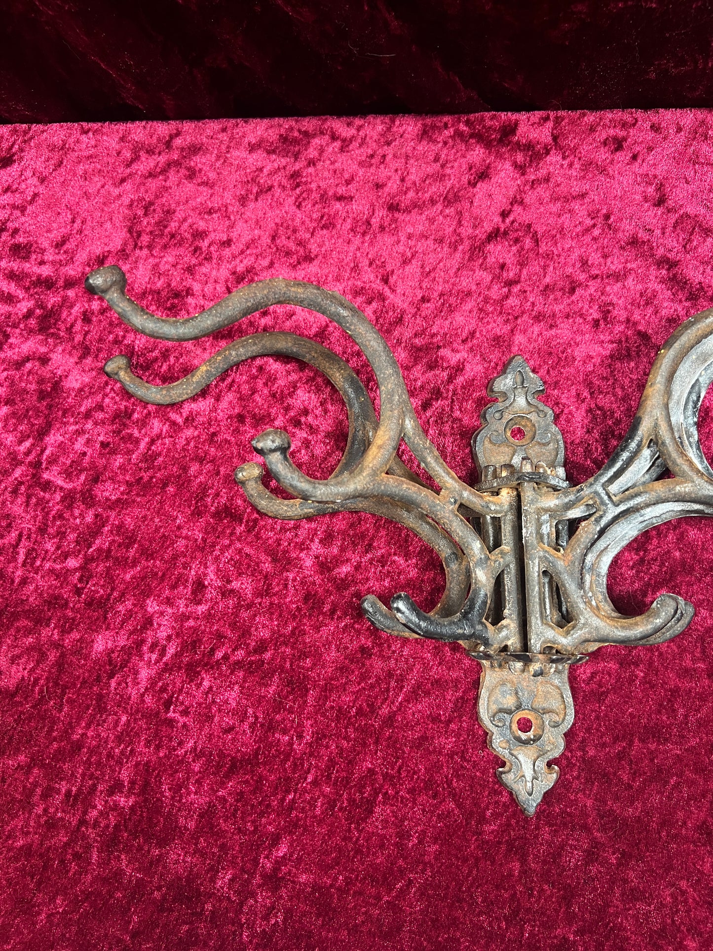 Vintage Home Decor - Antique Style Wall Decor - Cast Iron Folding Coat Rack