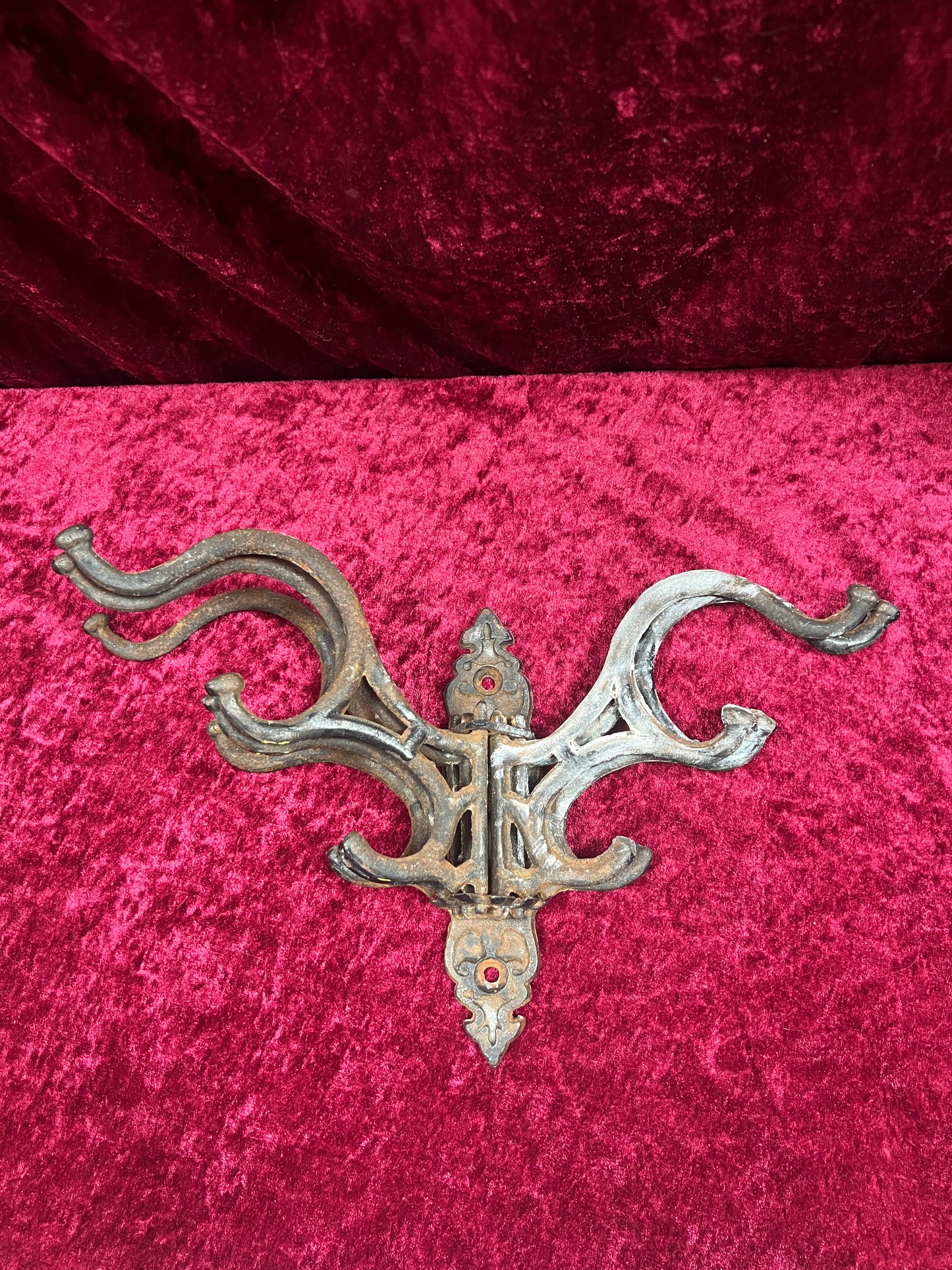 Vintage Home Decor - Antique Style Wall Decor - Cast Iron Folding Coat Rack