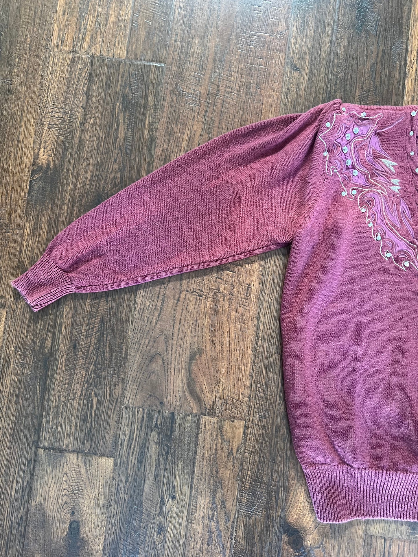 Vintage Clothing - Embellished Knit Sweater - Pink - Medium - Cervelle