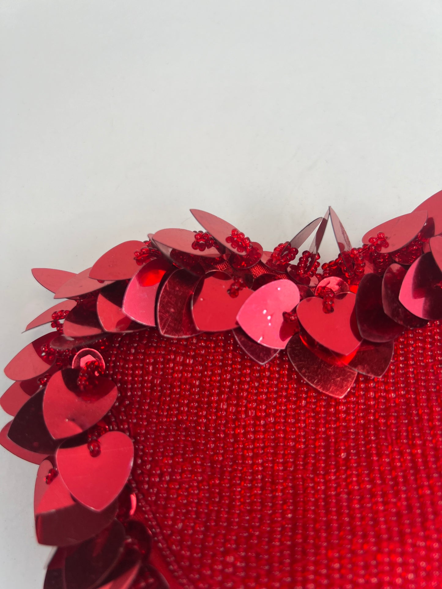 Vintage Wallet - Heart-Shaped Beaded Coin Purse - Red - Zipper Closure - Neiman Marcus