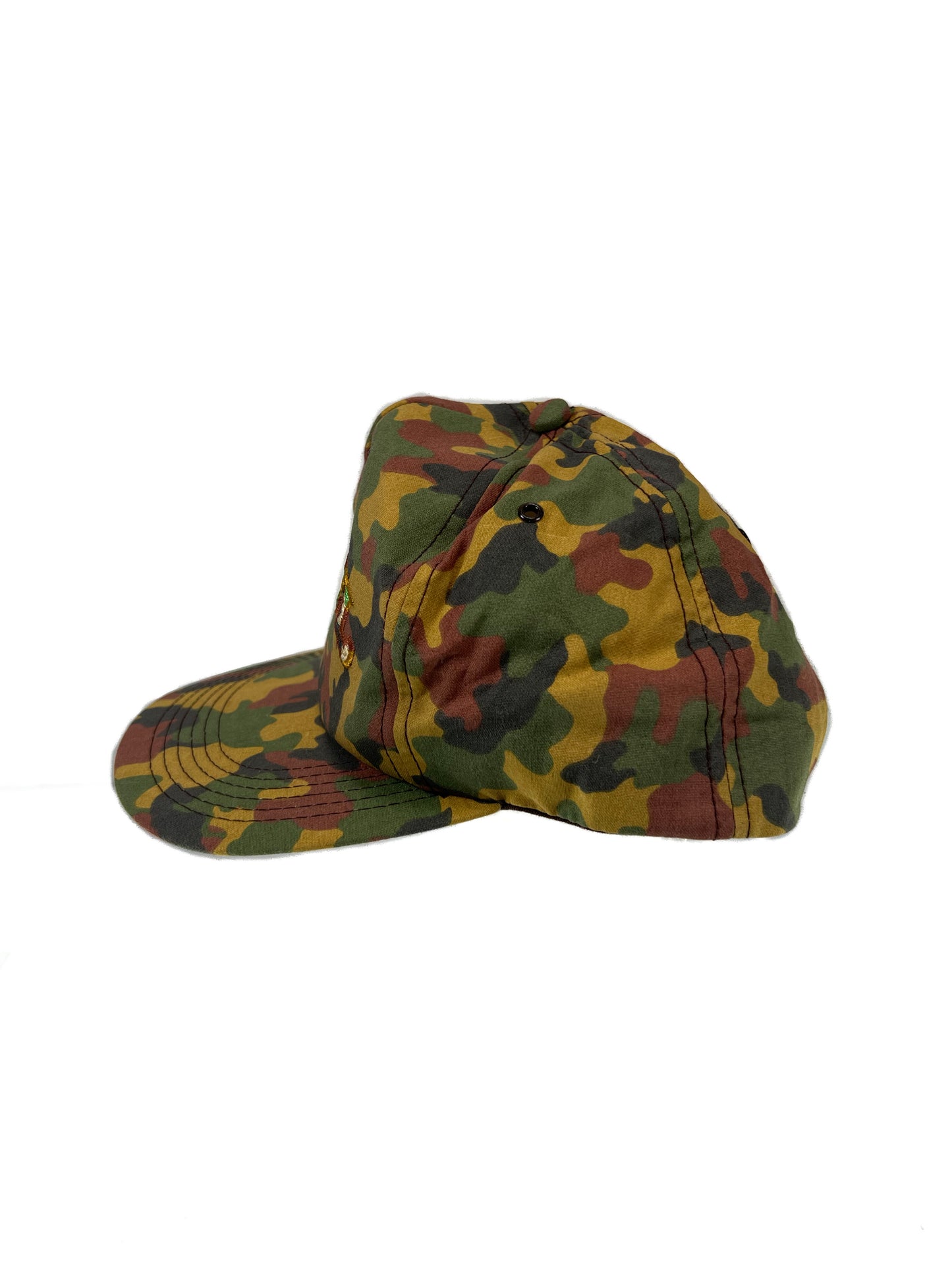 Vintage Accessories - Snap Back Trucker Hat - Camel Cigarettes - Green Camouflage - K Products - Made In U.S.A.