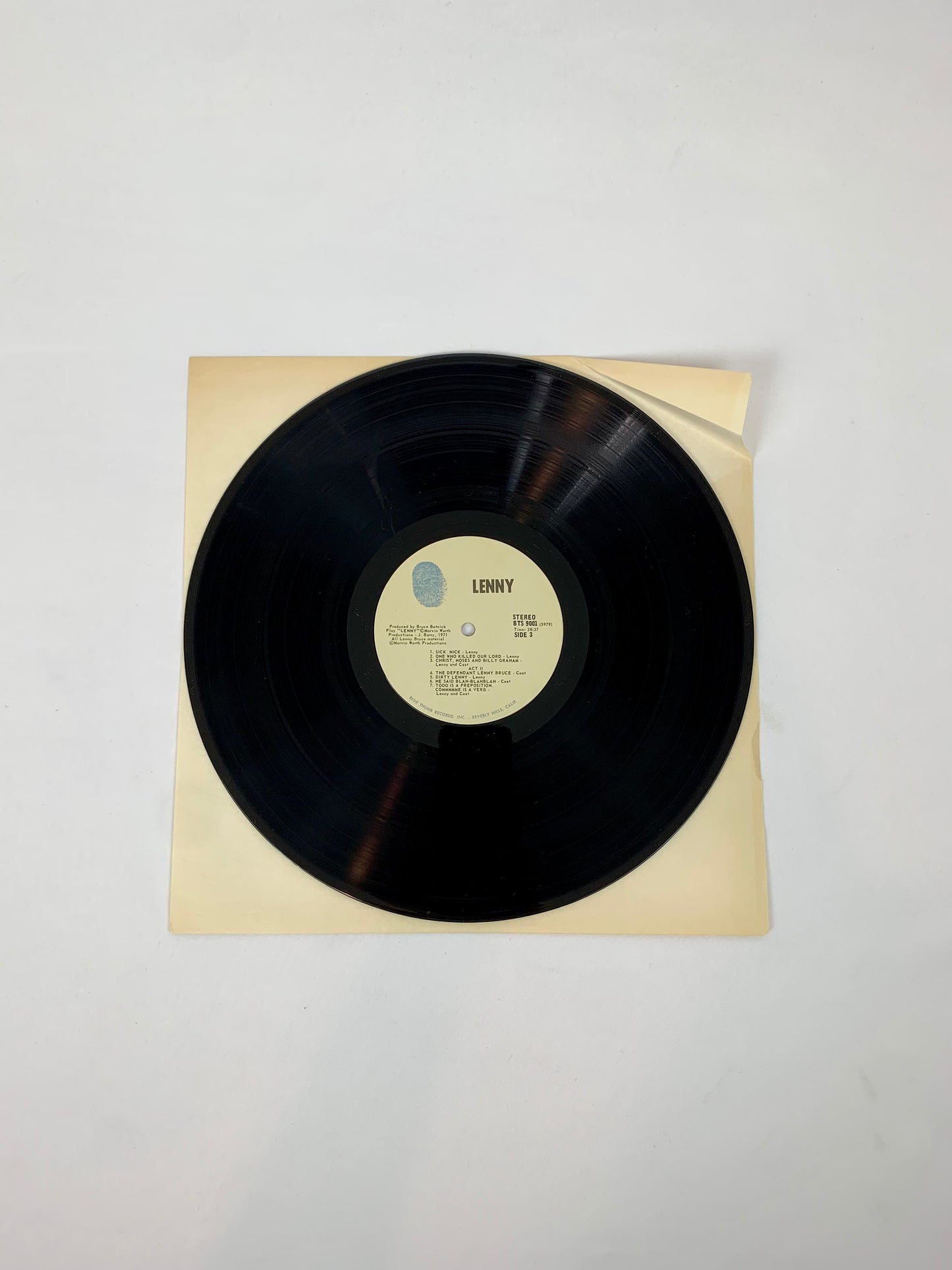 Vinyl Record - Lenny: Original Broadway Cast Live Recording Double Album - 1971 Blue Thumb Records